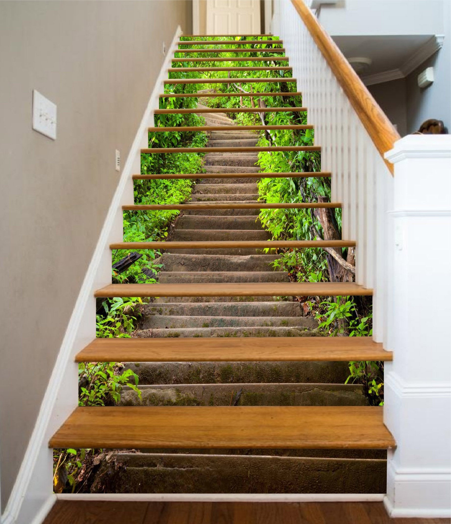 3D Mountain Stairway 1537 Stair Risers Wallpaper AJ Wallpaper