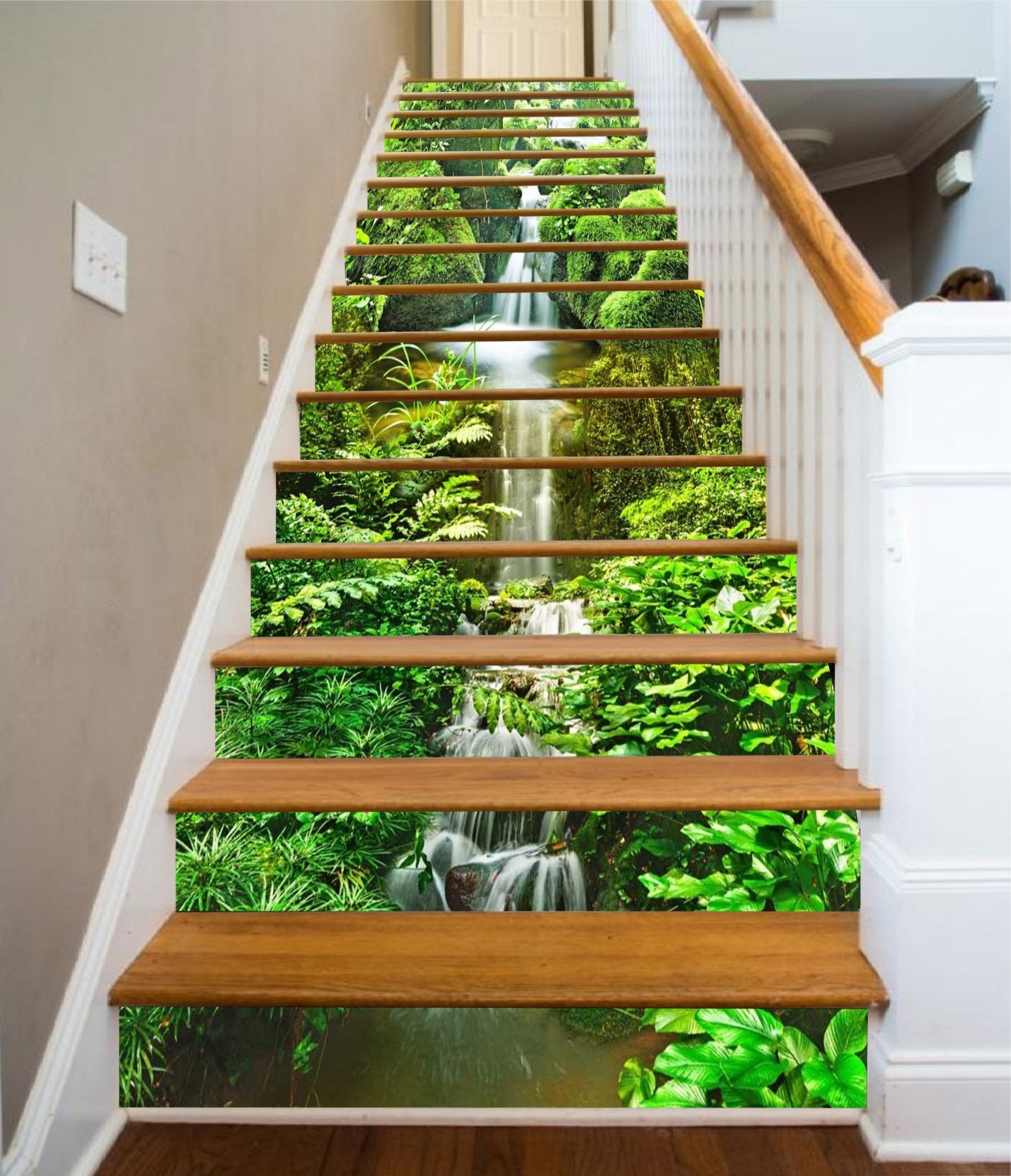3D Quiet Stream 1400 Stair Risers Wallpaper AJ Wallpaper