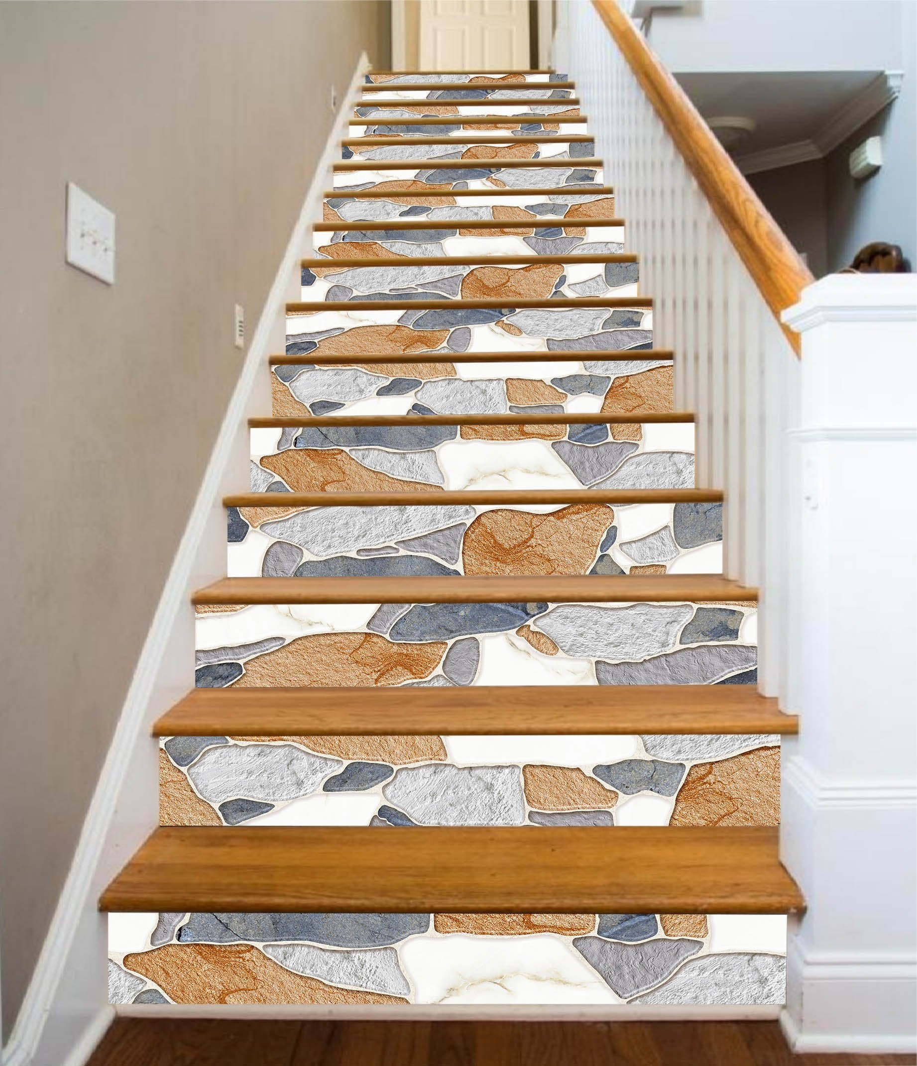 3D Corrosion Mosaic 638 Marble Tile Texture Stair Risers Wallpaper AJ Wallpaper