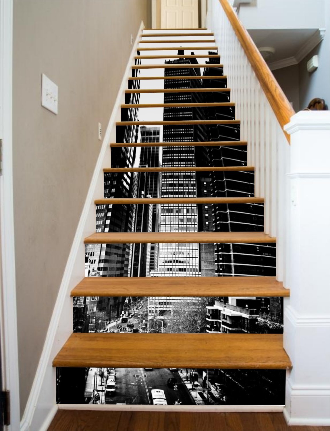 3D City 3692 Stair Risers Wallpaper AJ Wallpaper