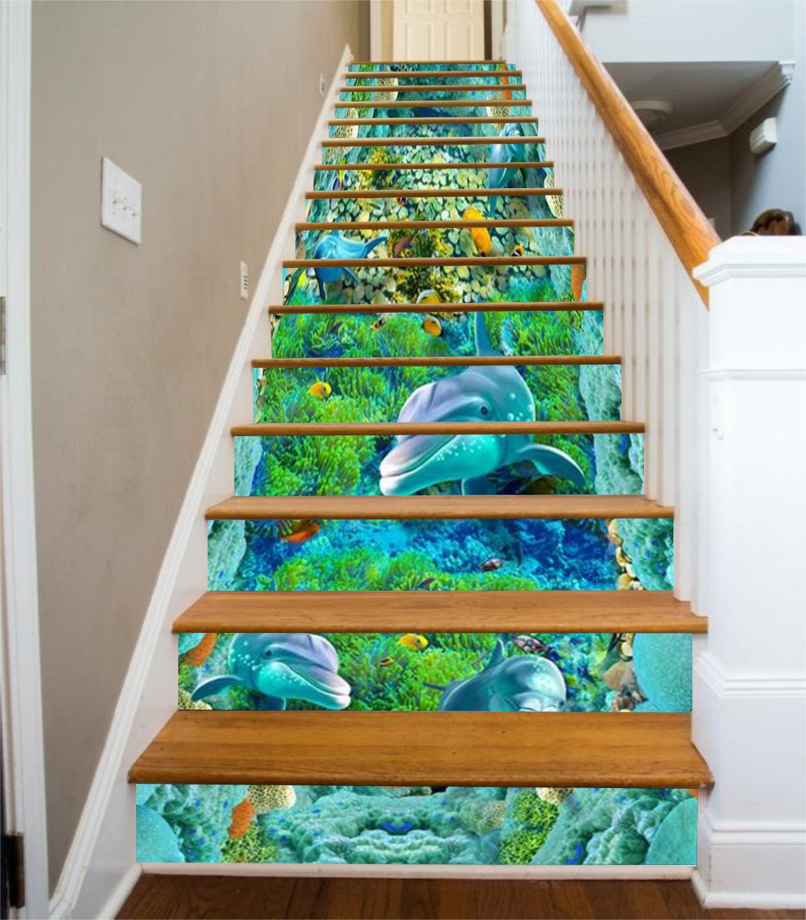 3D Beautiful Ocean World 78 Stair Risers Wallpaper AJ Wallpaper