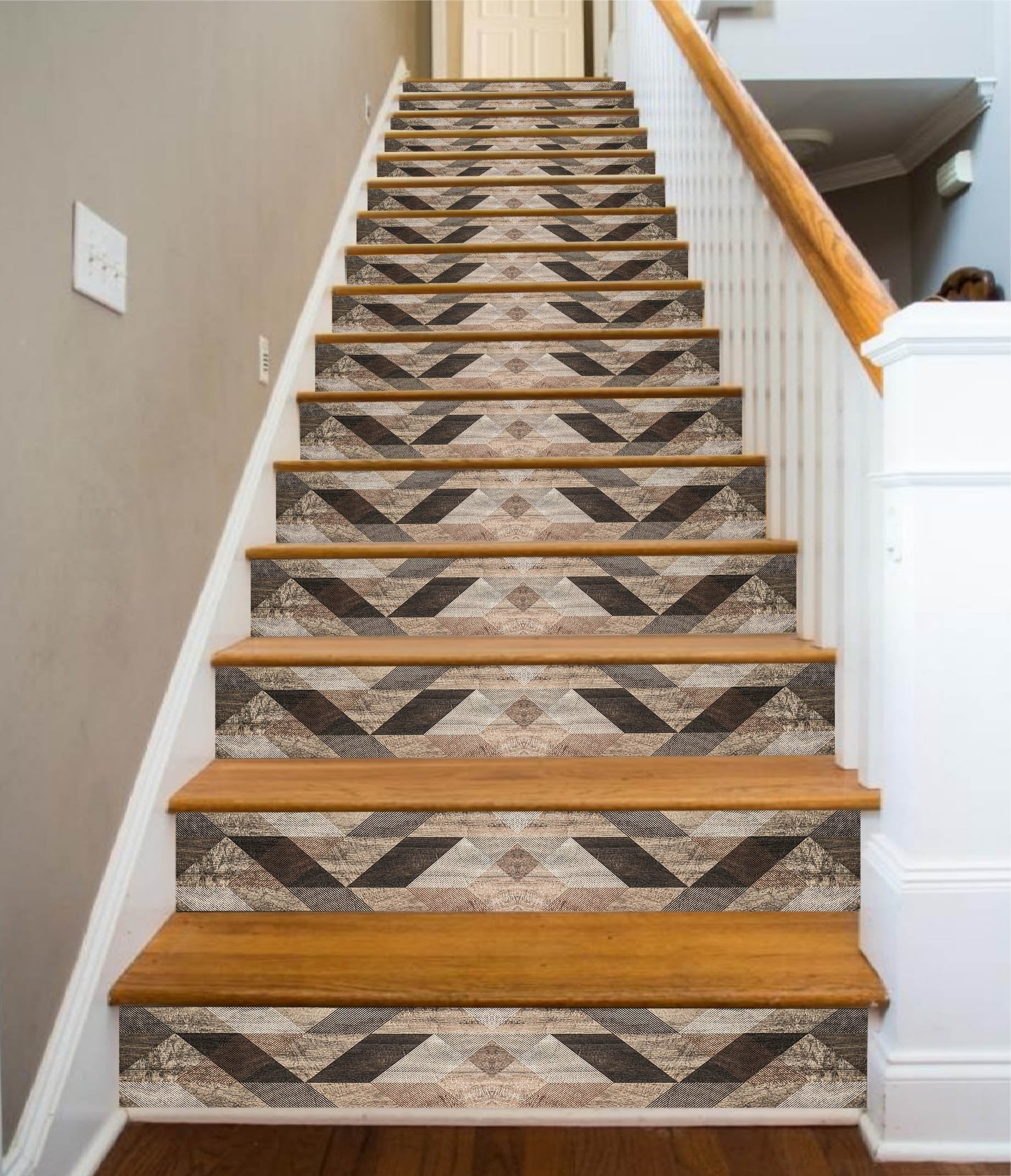 3D Parallelogram Mosaic 0650 Marble Tile Texture Stair Risers Wallpaper AJ Wallpaper