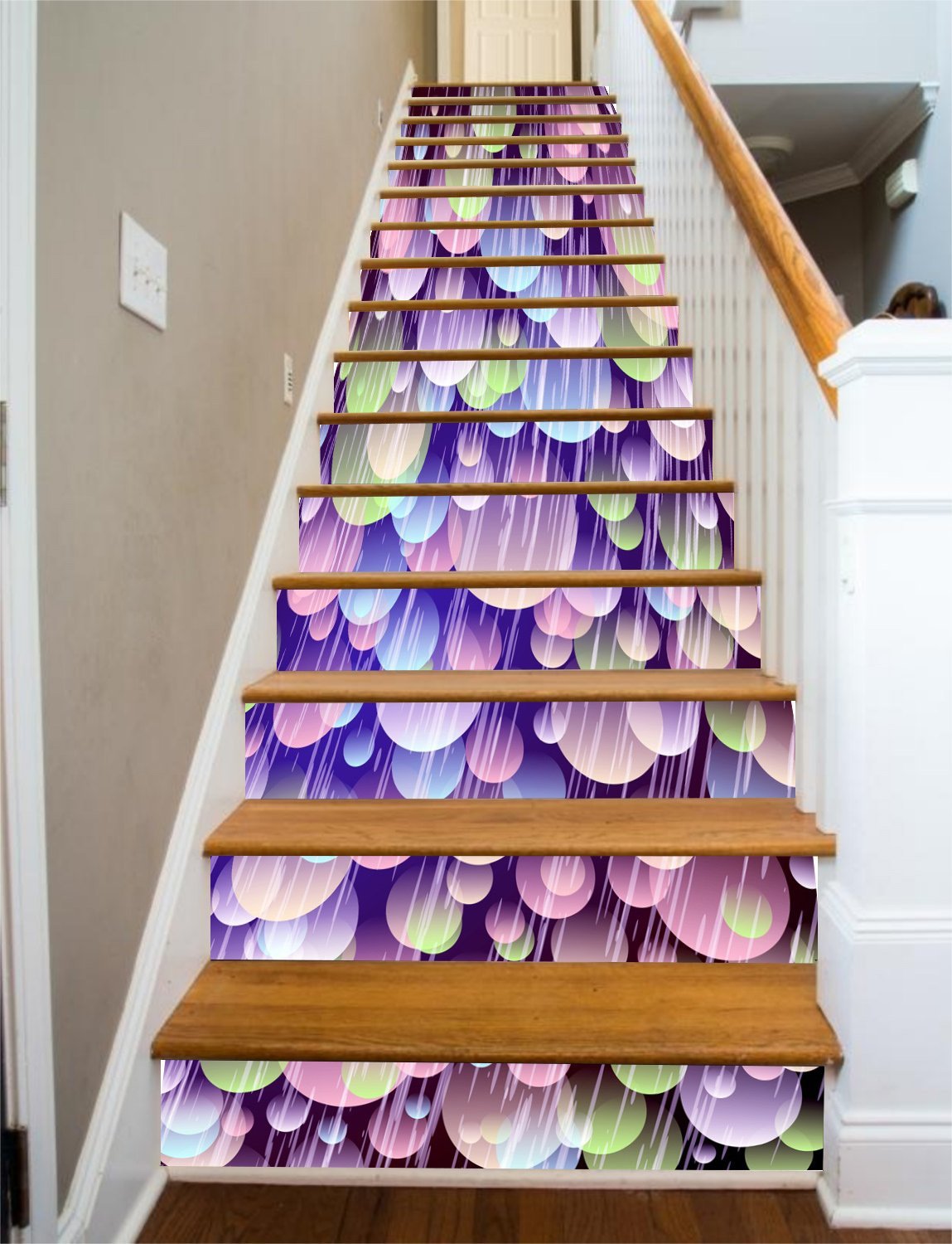 3D Color Bubbles 435 Stair Risers Wallpaper AJ Wallpaper
