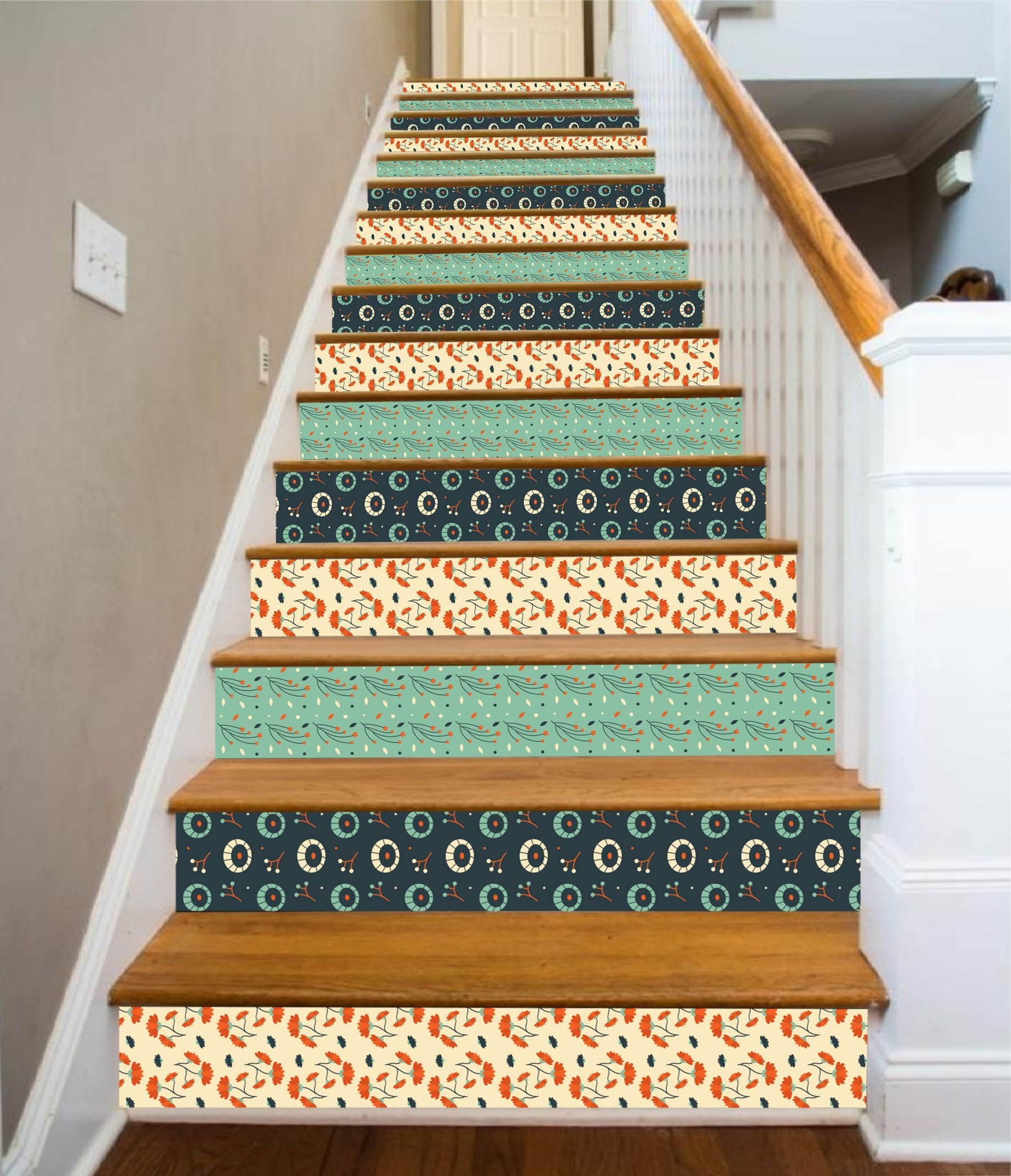 3D Color Pattern 466 Stair Risers Wallpaper AJ Wallpaper