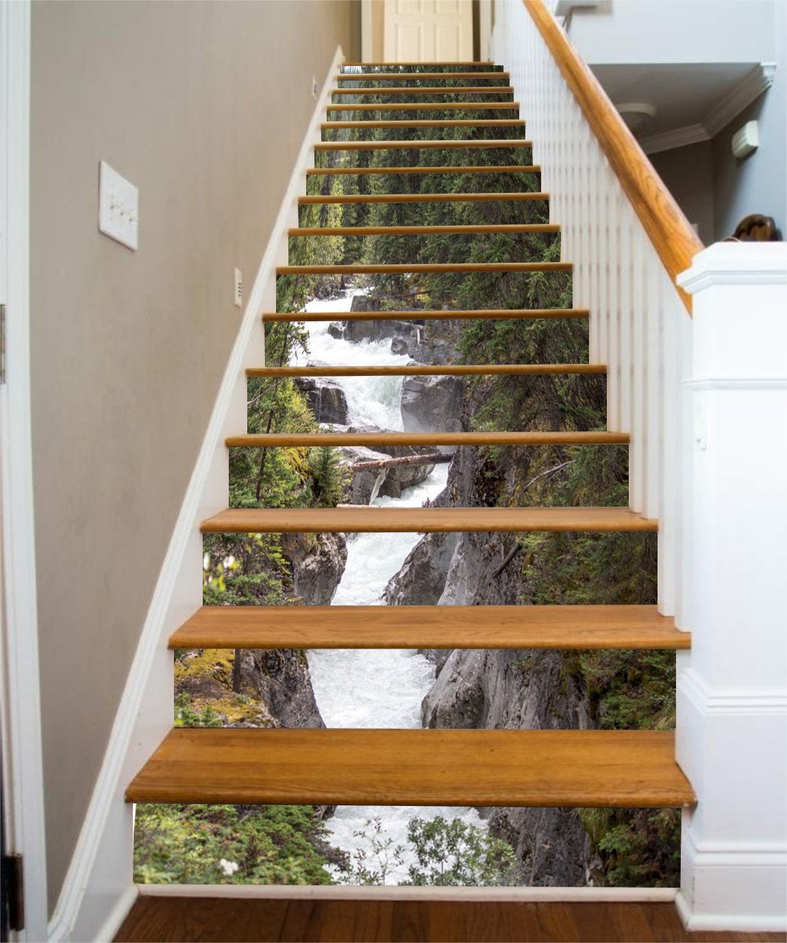 FOR RON 3D Maligne River Stair Risers Wallpaper AJ Wallpaper
