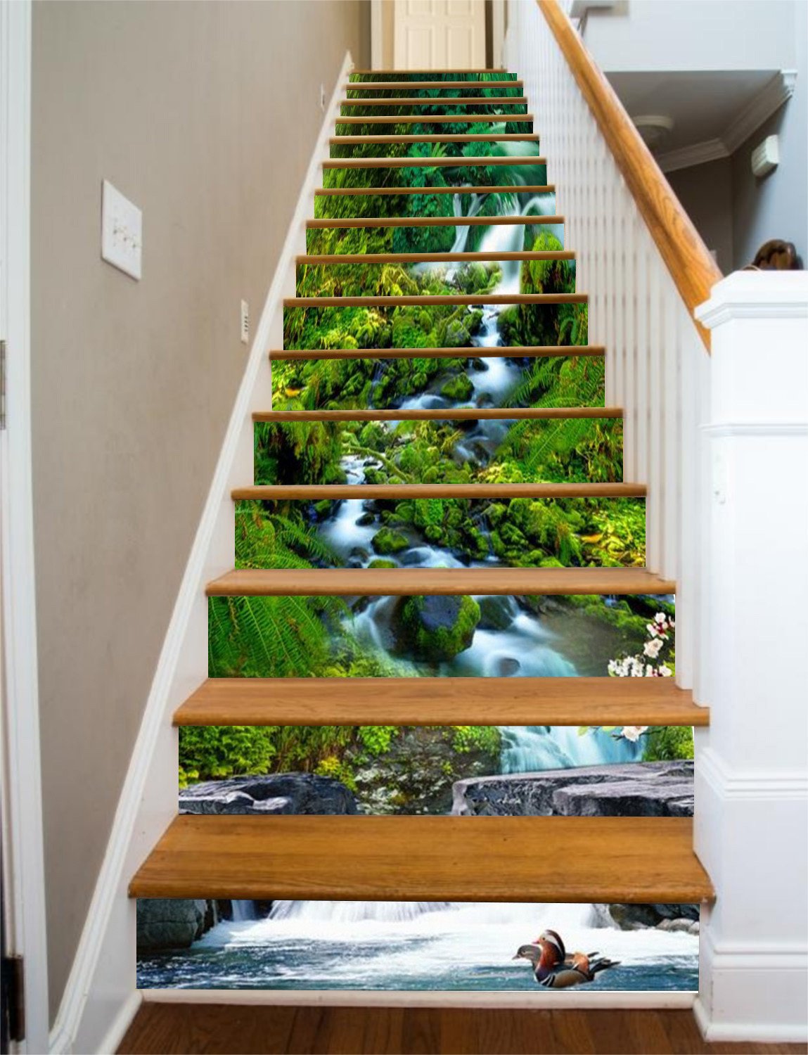 3D Stream Scenery 788 Stair Risers Wallpaper AJ Wallpaper