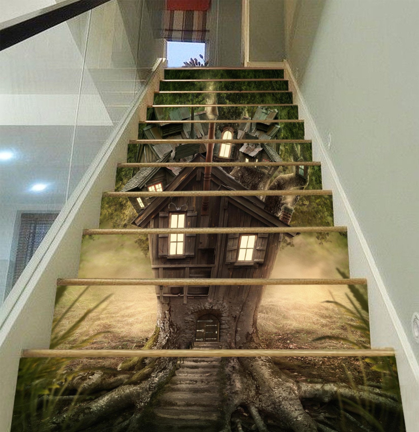 3D Magic Tree House 1032 Stair Risers Wallpaper AJ Wallpaper