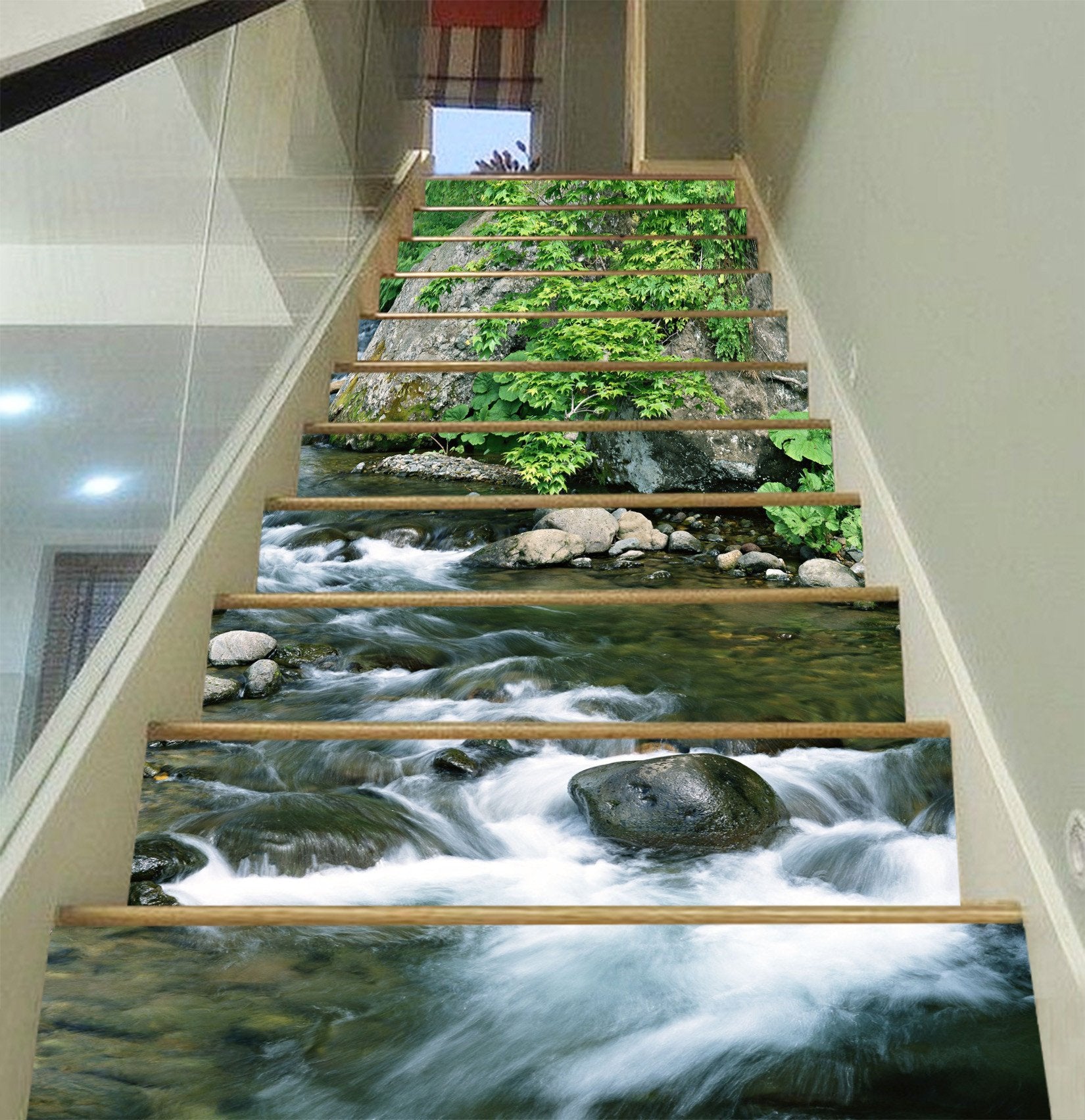 3D Clear River 959 Stair Risers Wallpaper AJ Wallpaper