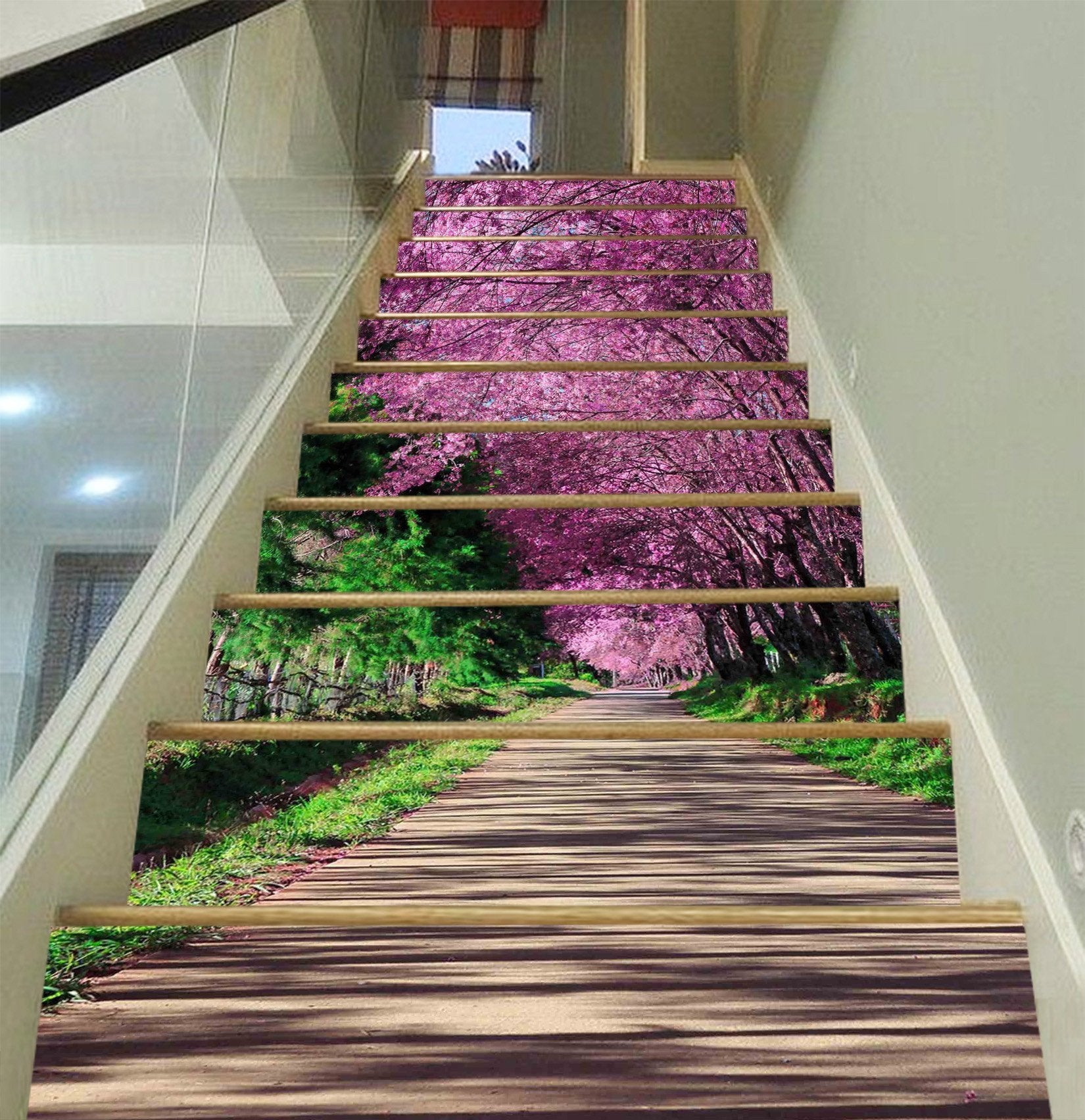 3D Roadside Flowers Trees 1631 Stair Risers Wallpaper AJ Wallpaper