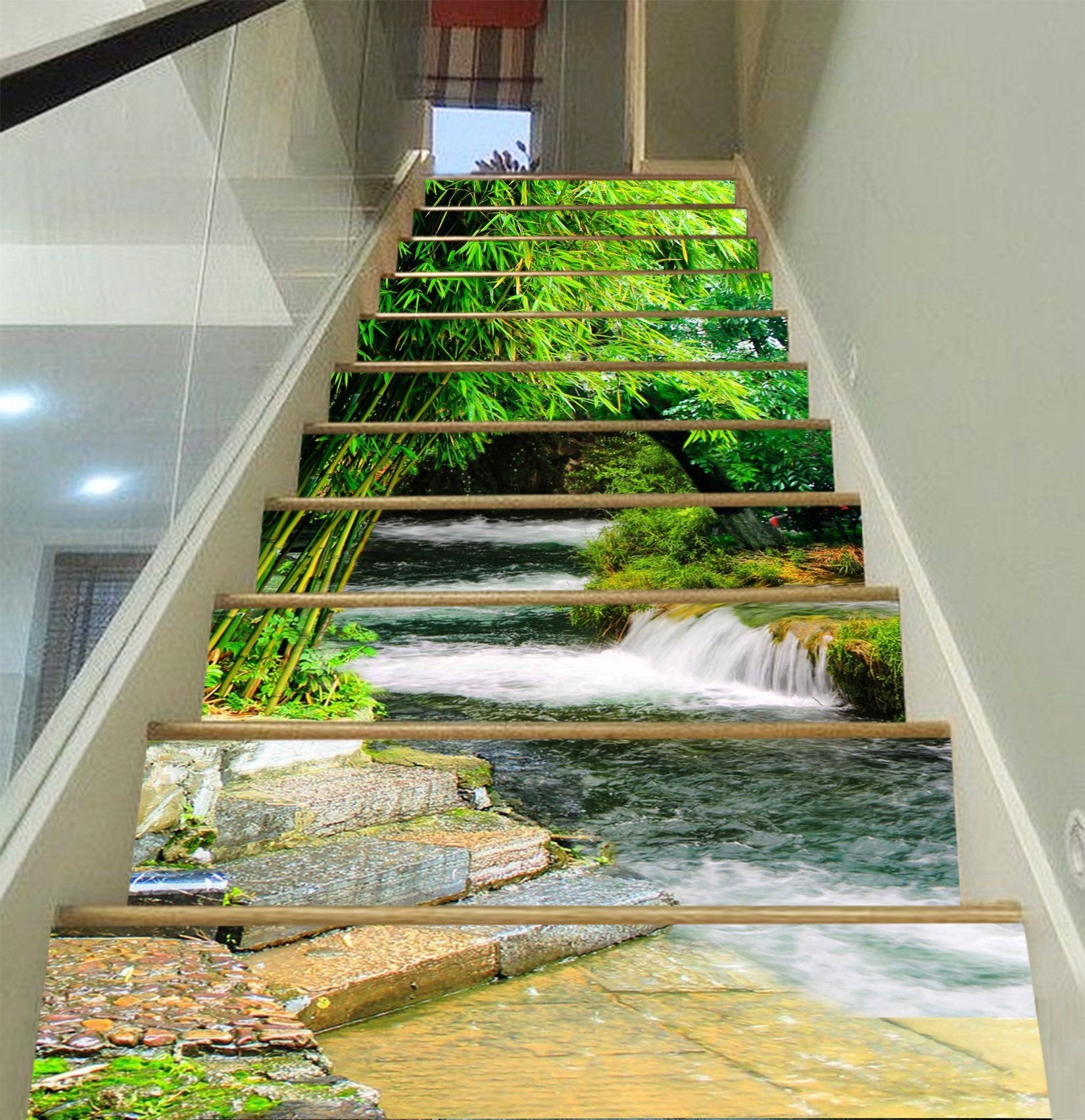 3D Riverside Bamboos 1536 Stair Risers Wallpaper AJ Wallpaper
