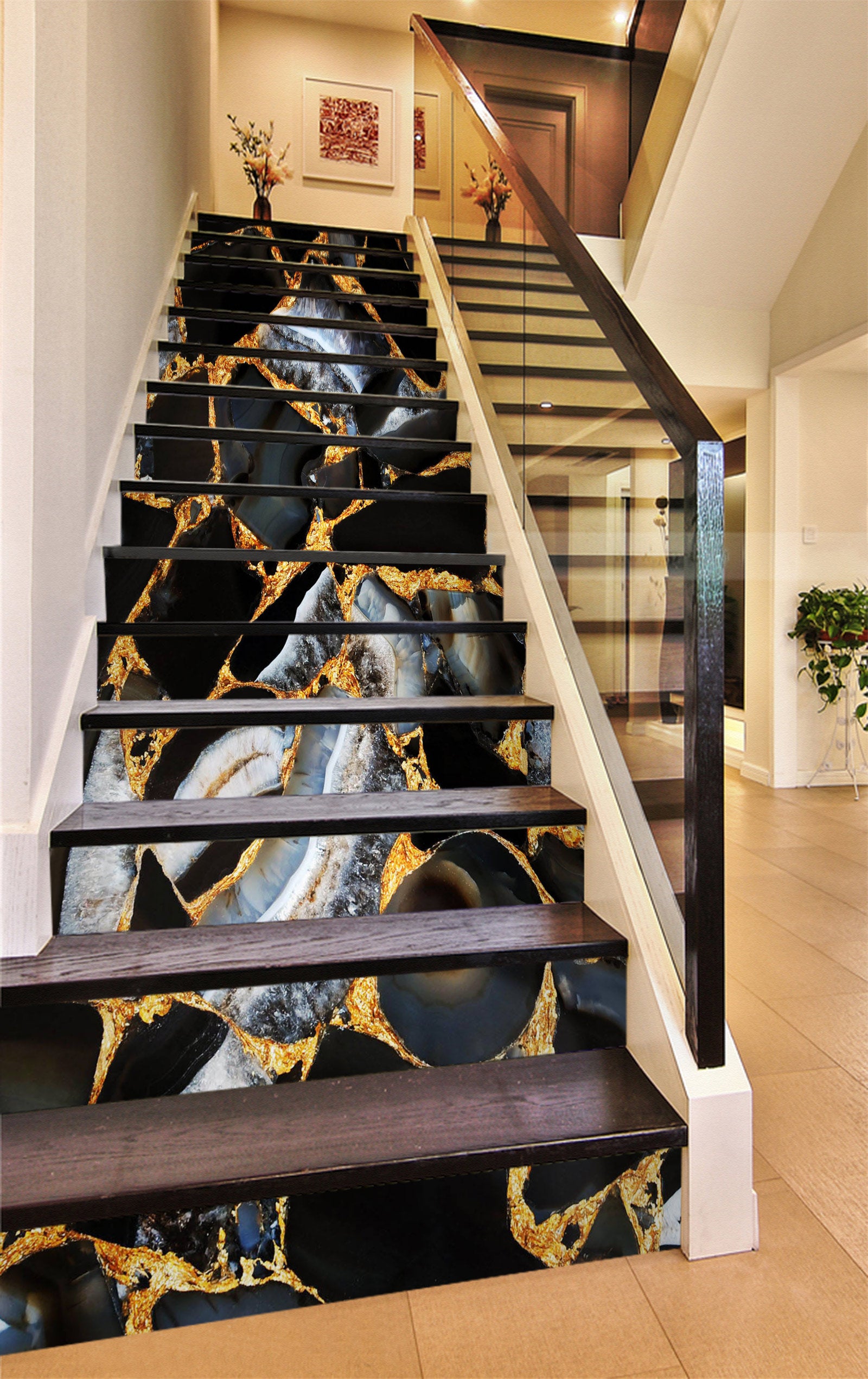 3D Three-color Structure Texture 487 Stair Risers