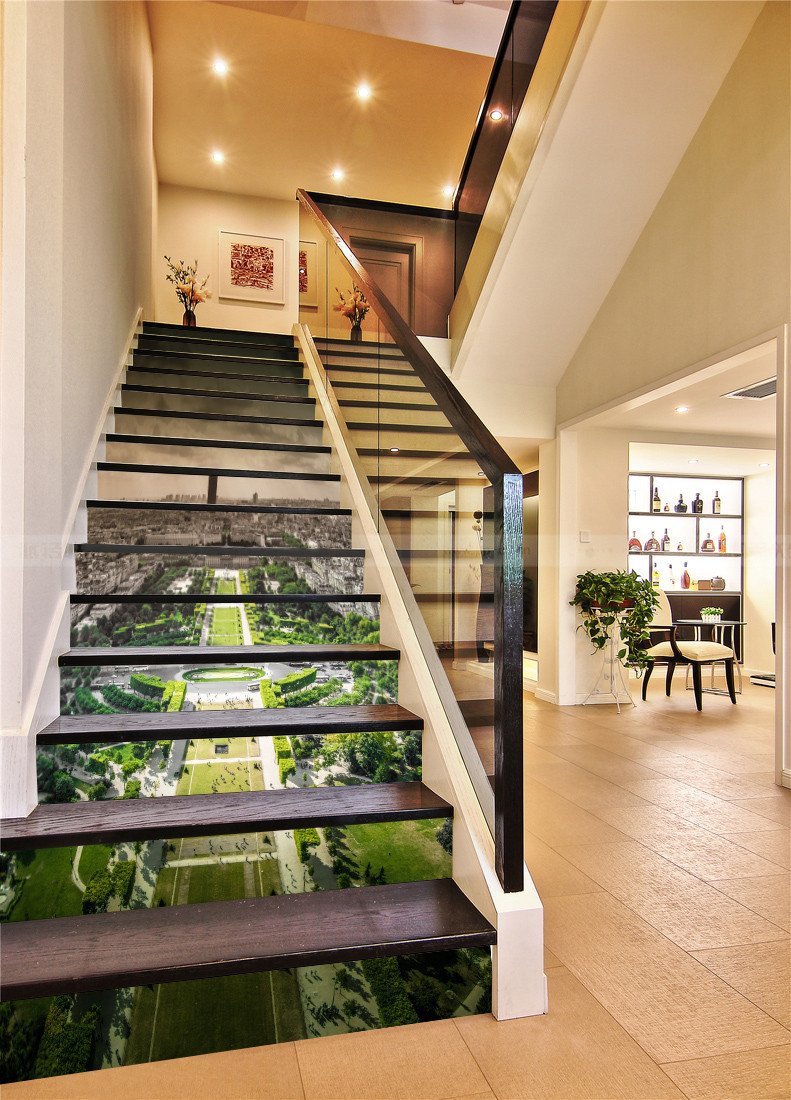 3D City Park 320 Stair Risers Wallpaper AJ Wallpaper