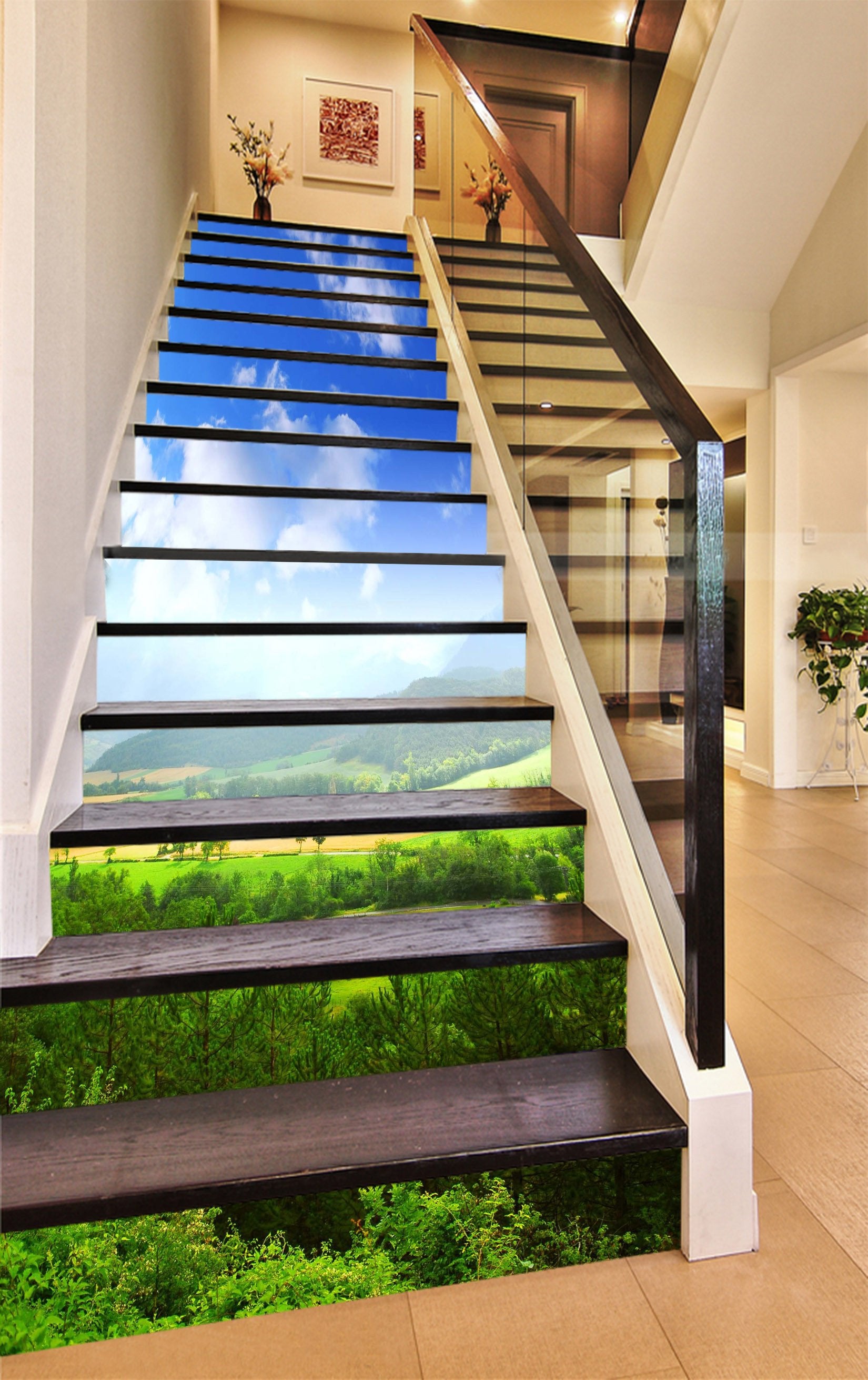 3D Farmland Scenery 1169 Stair Risers Wallpaper AJ Wallpaper