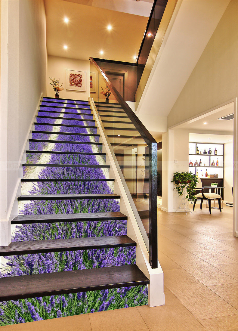 3D Romantic Lavenders 105 Stair Risers