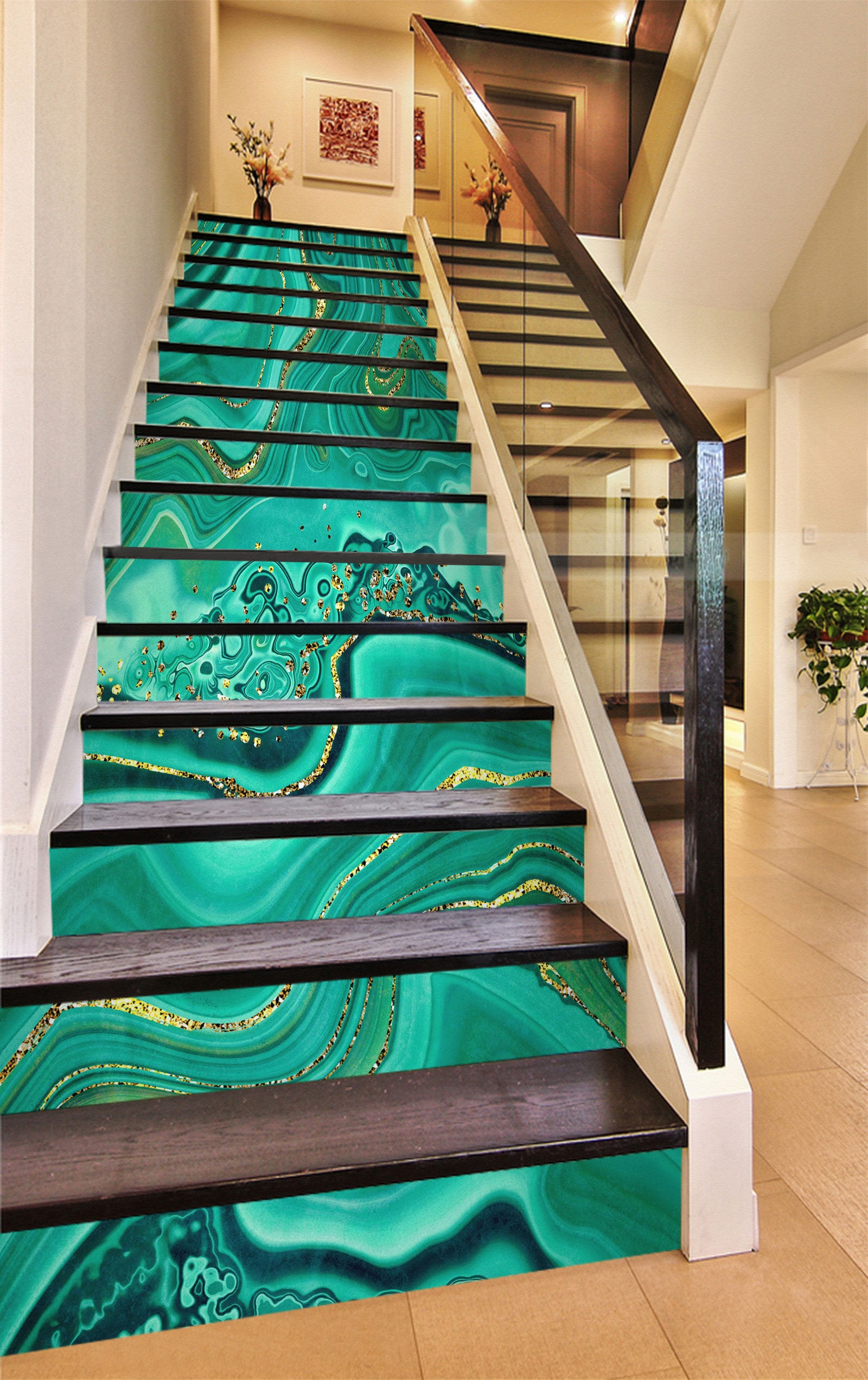 3D Fluorescent Green Texture 511 Stair Risers