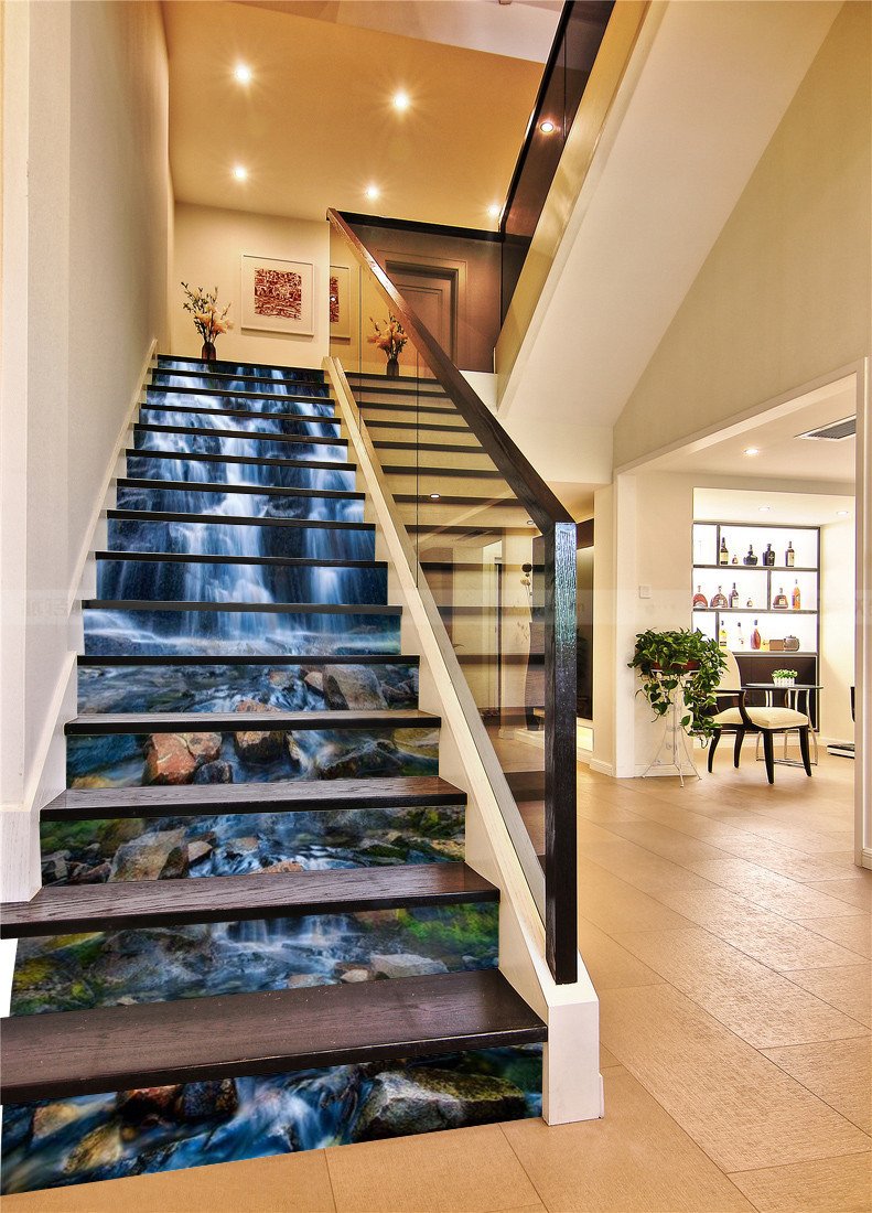 3D River Stones 62 Stair Risers Wallpaper AJ Wallpaper