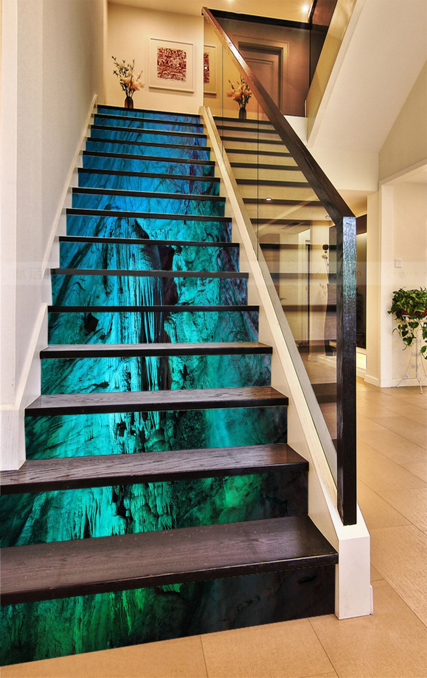 3D Cave Stalactites 724 Stair Risers Wallpaper AJ Wallpaper
