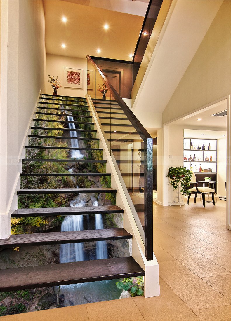 3D Jumping River Scenery 92 Stair Risers Wallpaper AJ Wallpaper