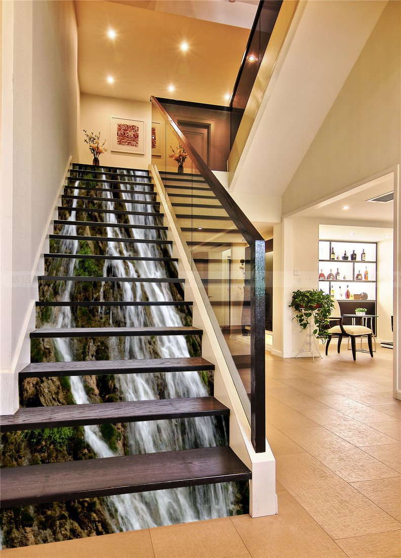 3D Vertical Streams 106 Stair Risers Wallpaper AJ Wallpaper