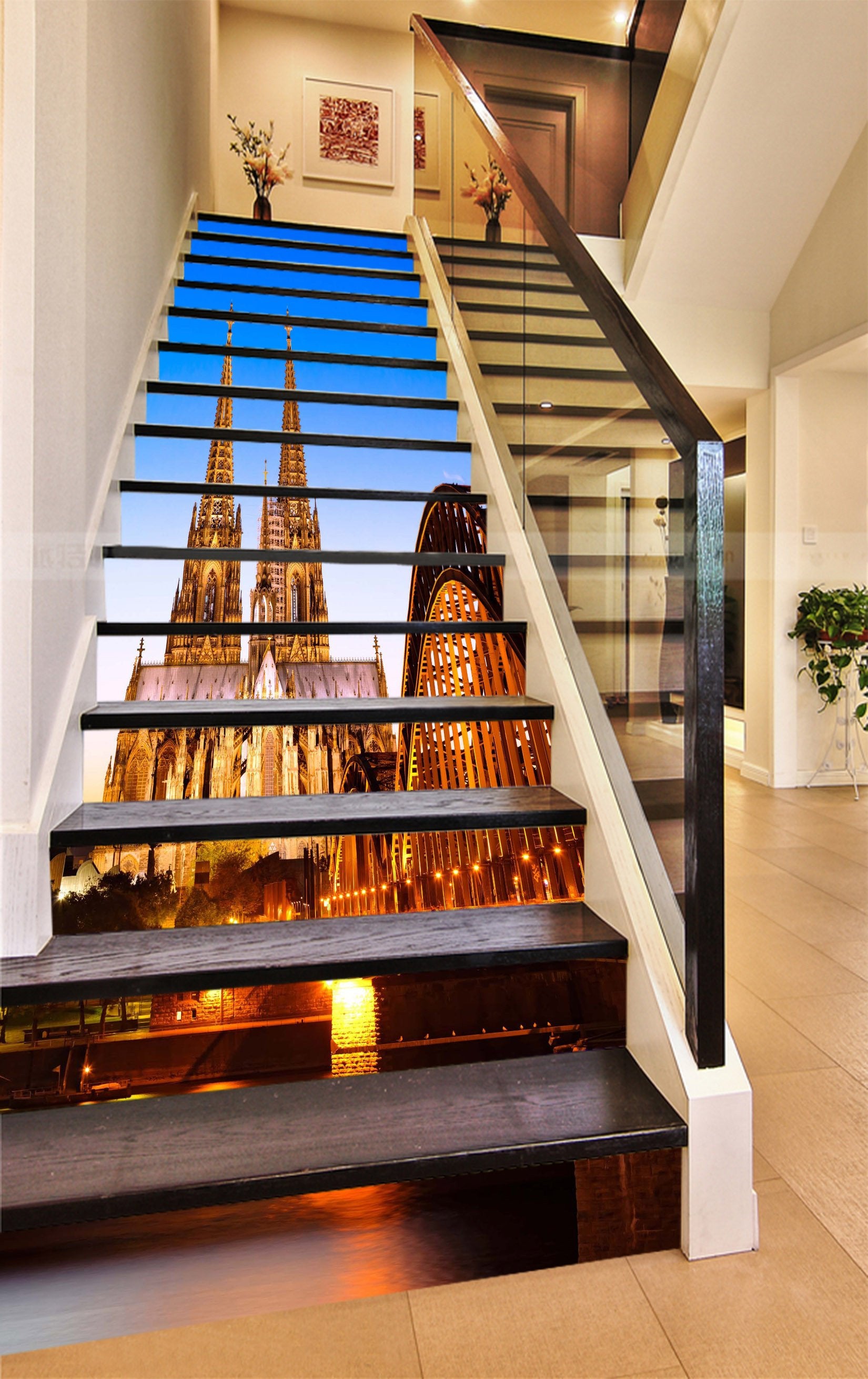 3D Bright Delicate Palace 854 Stair Risers Wallpaper AJ Wallpaper