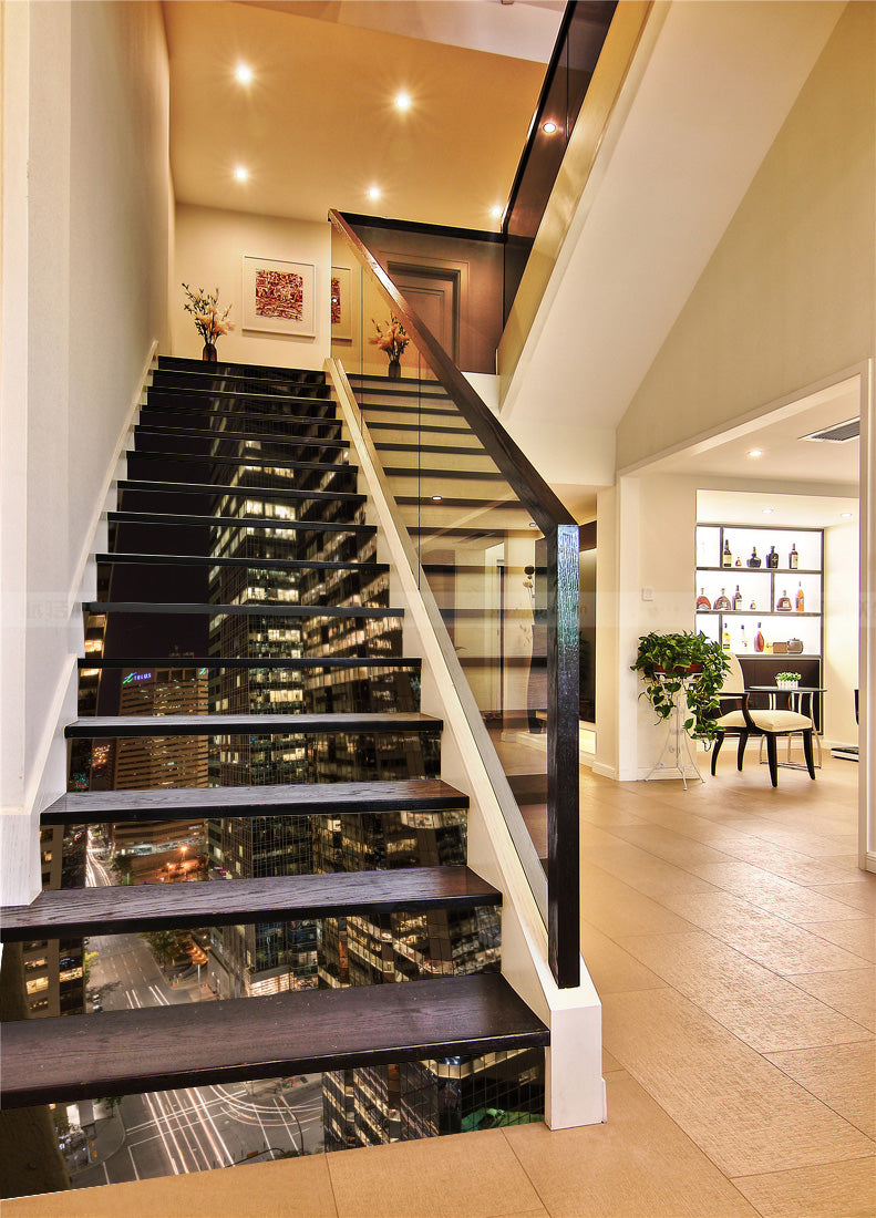 3D Brightly Lit Tall Buildings 087 Stair Risers