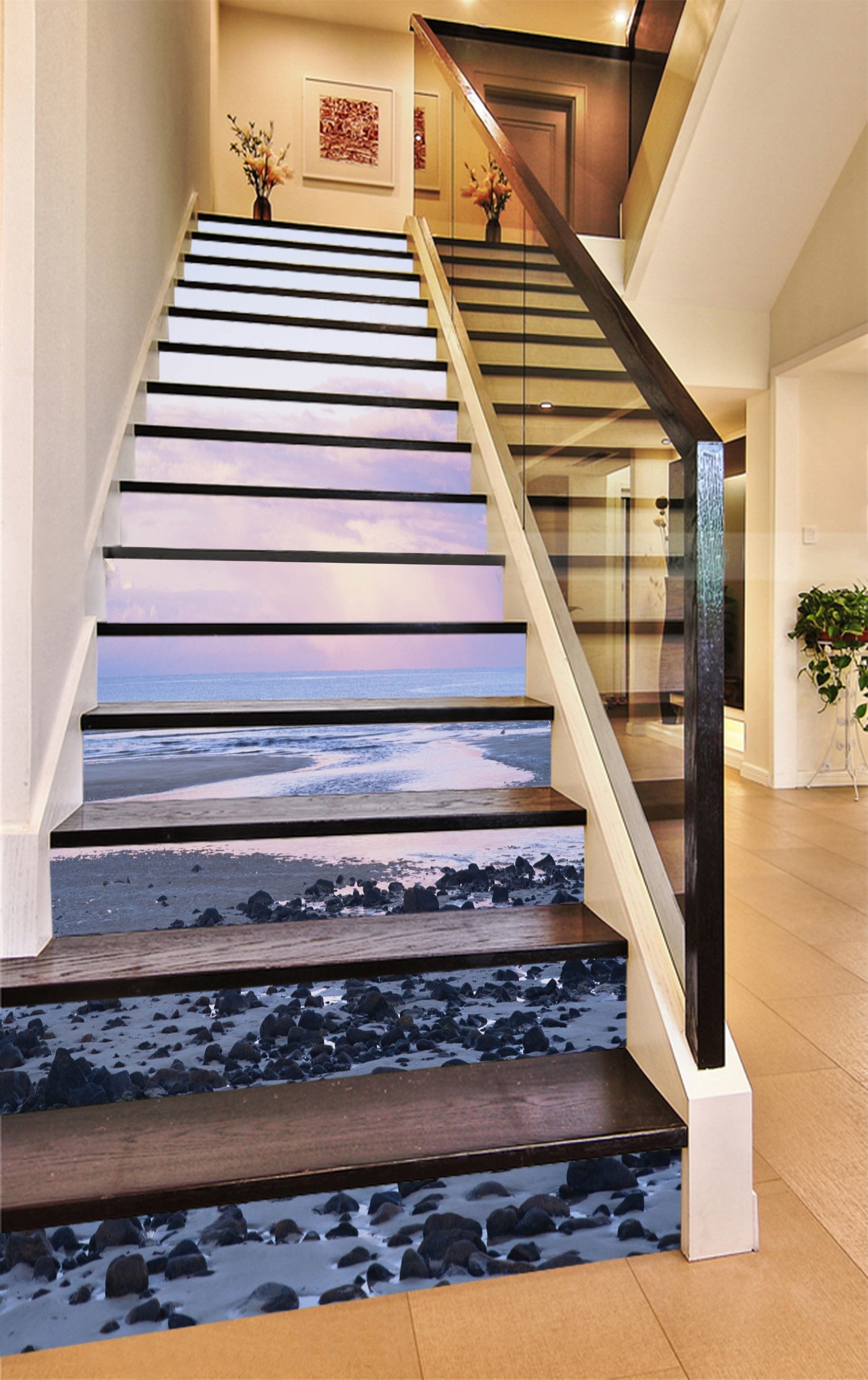3D Vast Sea Scenery 1275 Stair Risers Wallpaper AJ Wallpaper