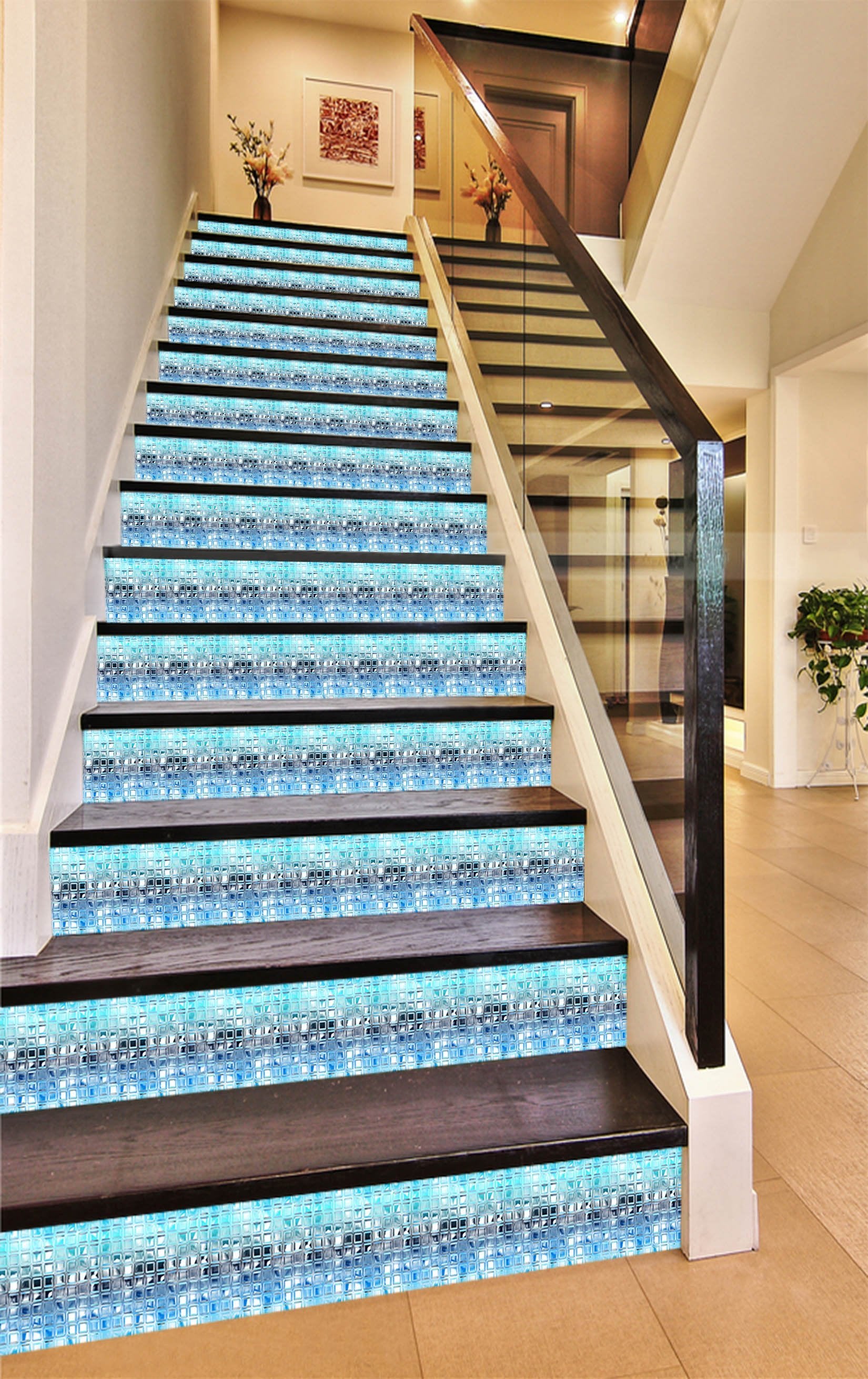 3D Ice Block 214 Stair Risers Wallpaper AJ Wallpaper
