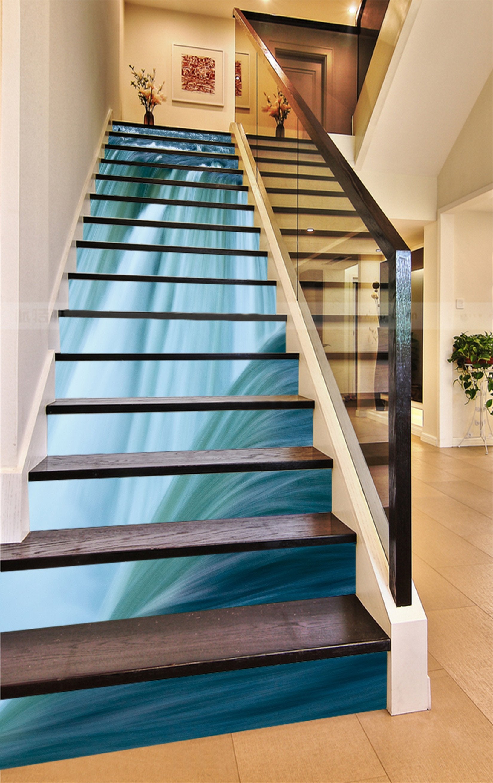3D Great Waterfall 818 Stair Risers Wallpaper AJ Wallpaper