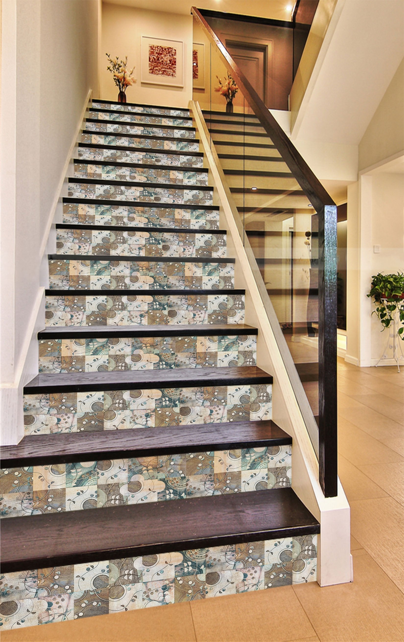 3D Childlike Garden 371 Marble Tile Texture Stair Risers Wallpaper AJ Wallpaper