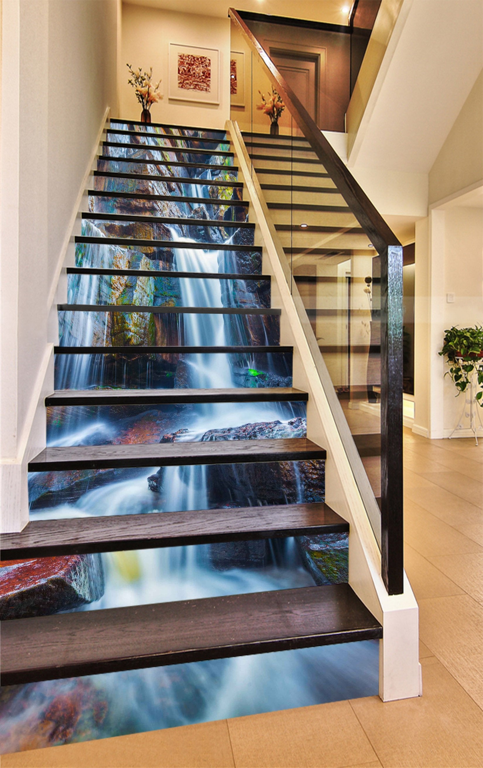 3D Rocks Streams 1118 Stair Risers Wallpaper AJ Wallpaper