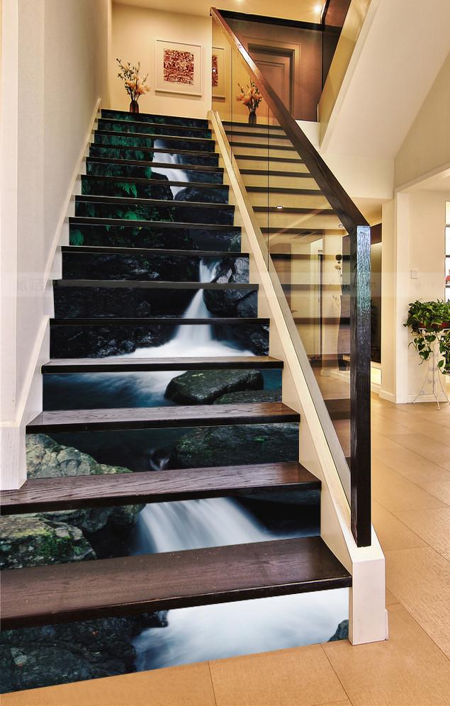 3D Stony Stream 655 Stair Risers Wallpaper AJ Wallpaper
