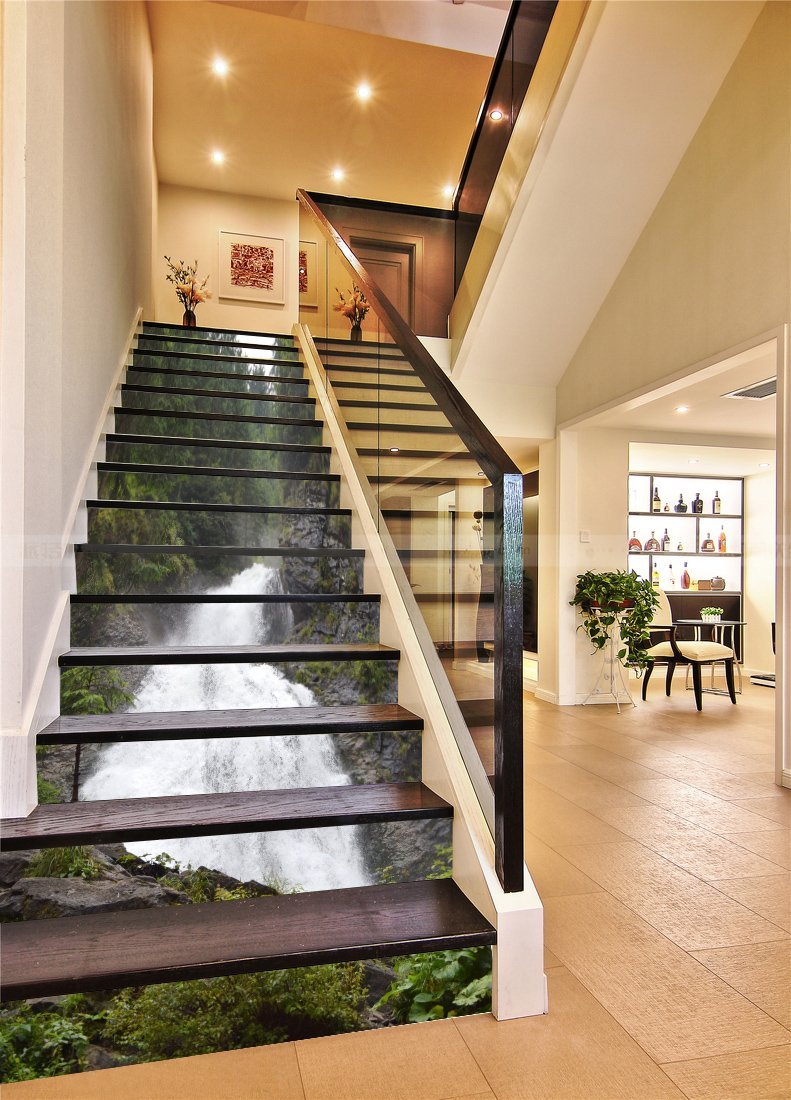 3D Waterfall 5267 Stair Risers Wallpaper AJ Wallpaper