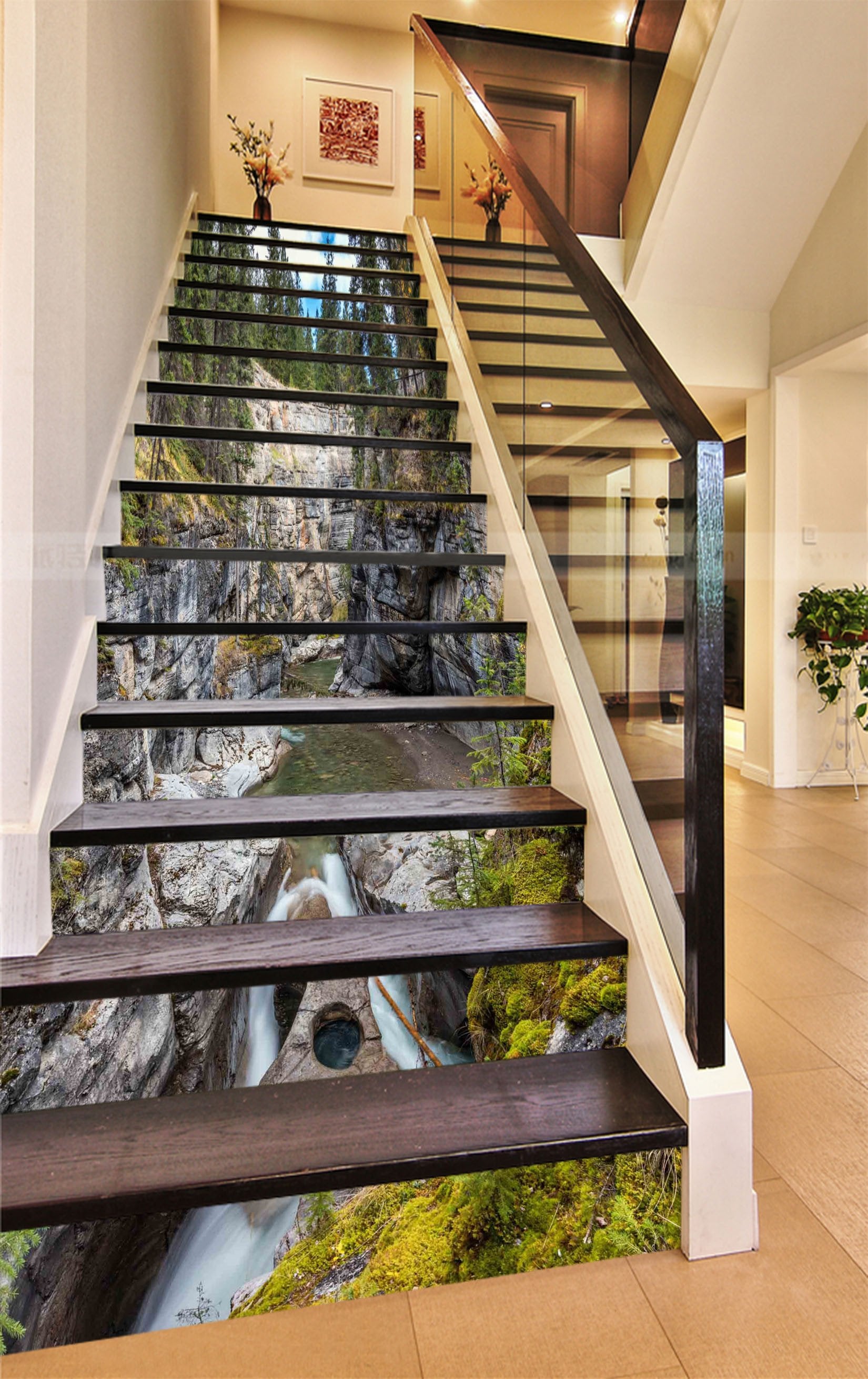 3D River Dry Period 872 Stair Risers Wallpaper AJ Wallpaper