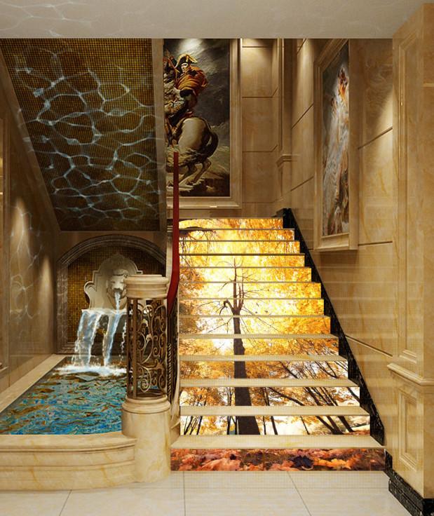 3D Pretty Trees 204 Stair Risers Wallpaper AJ Wallpaper