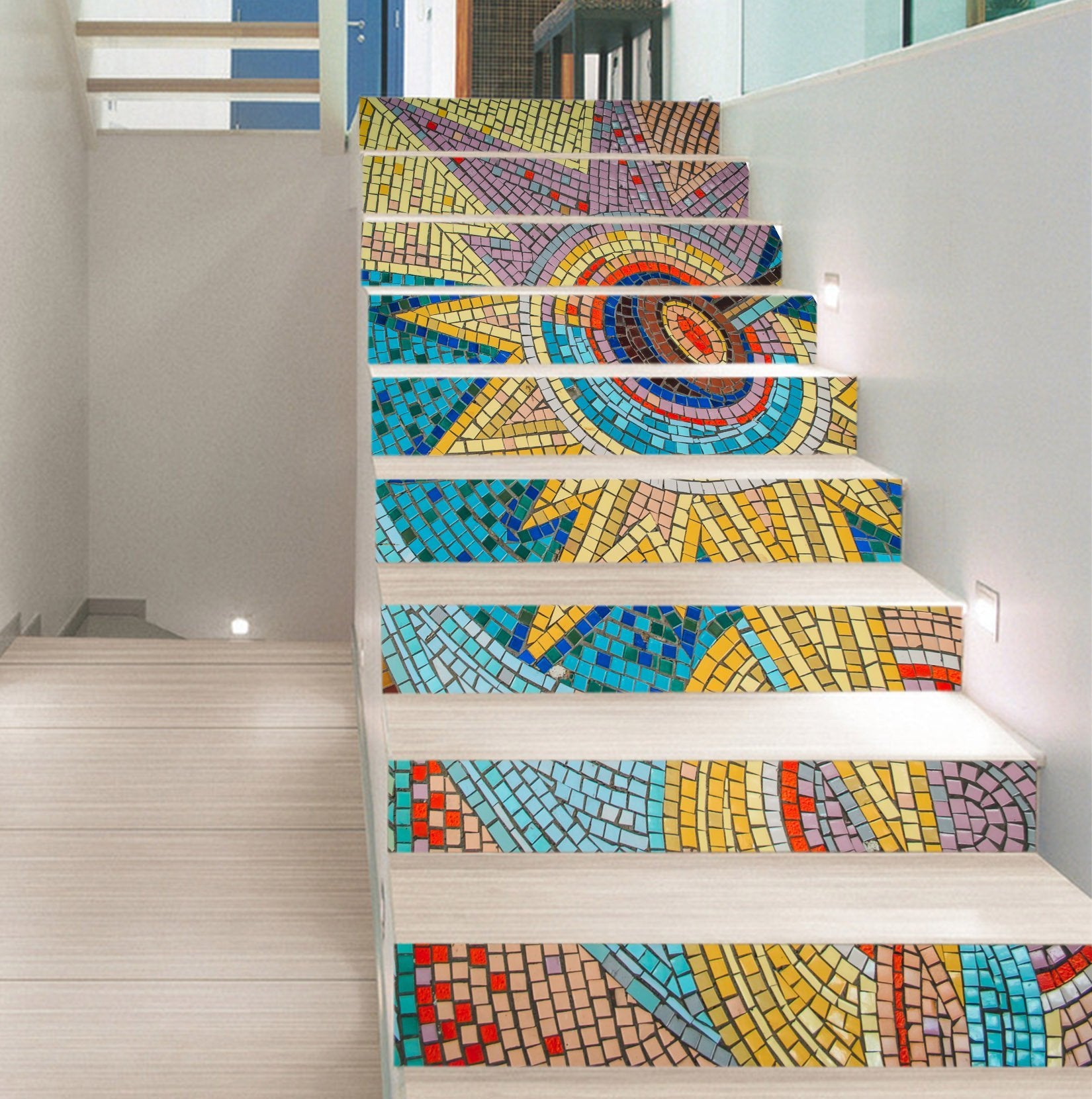 3D Mosaic Pattern 372 Stair Risers Wallpaper AJ Wallpaper