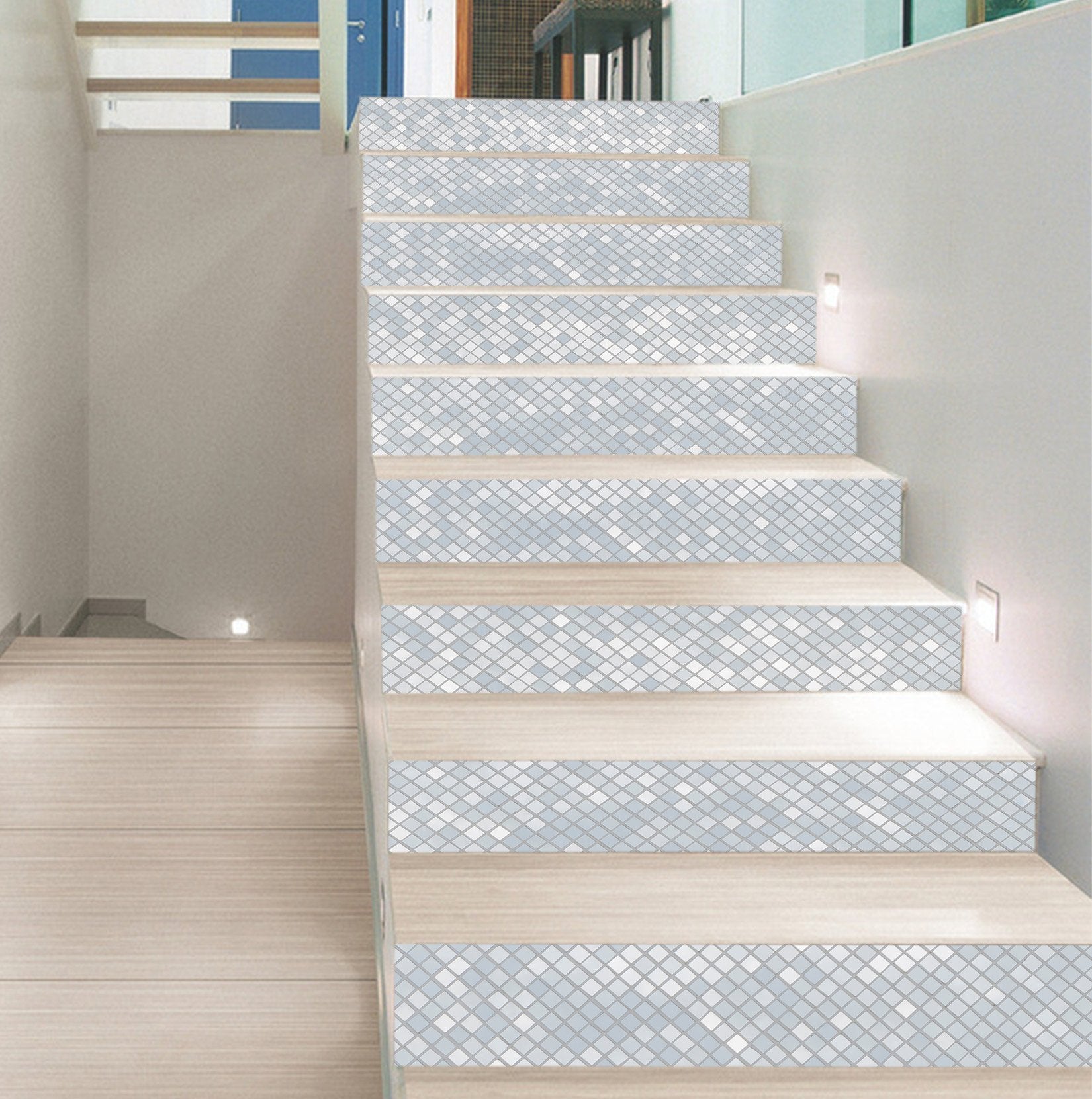 3D Delicate Square Mosaic 6852 Marble Tile Texture Stair Risers Wallpaper AJ Wallpaper