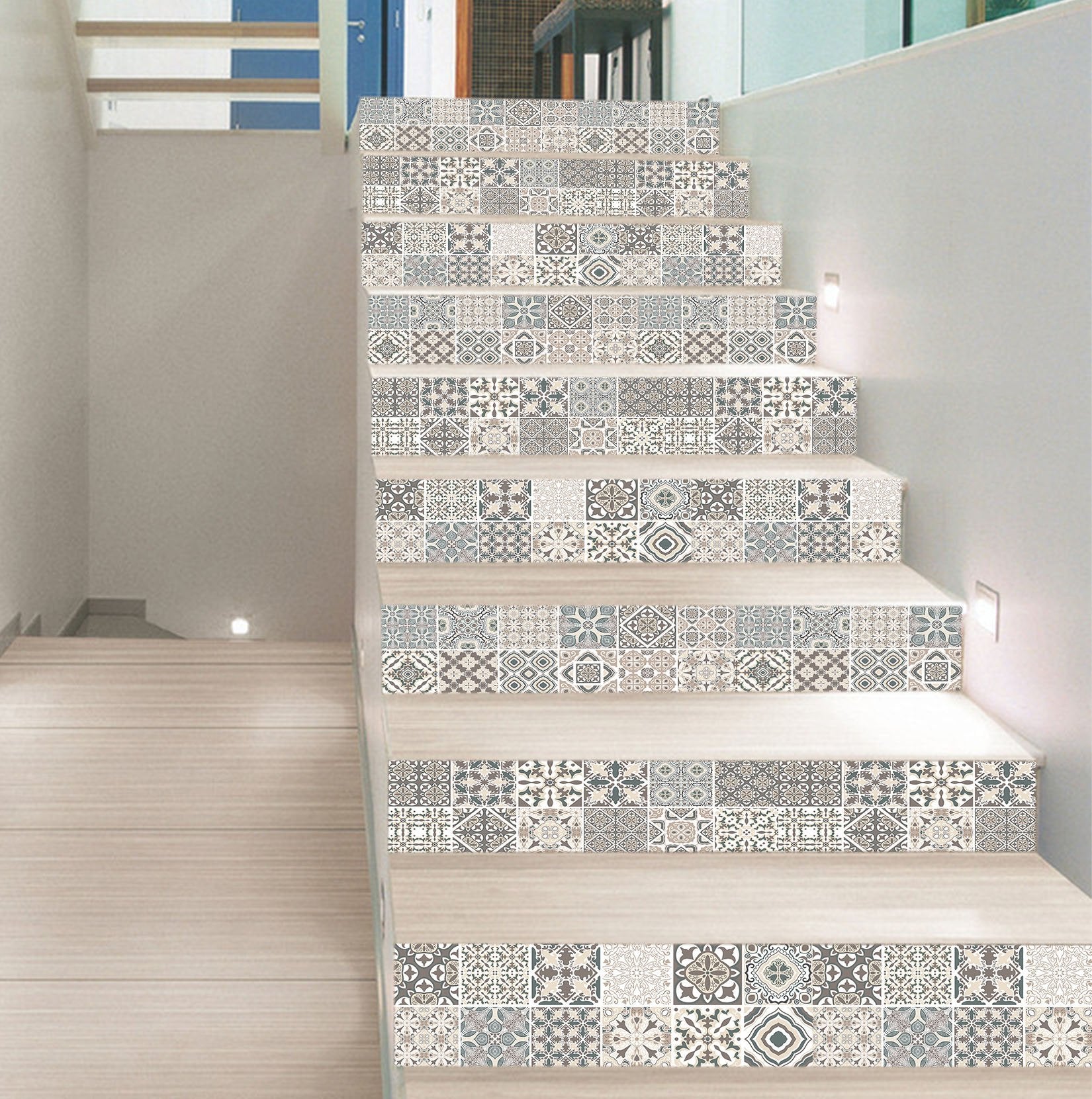 3D Vintage Mosaic 465 Marble Tile Texture Stair Risers Wallpaper AJ Wallpaper