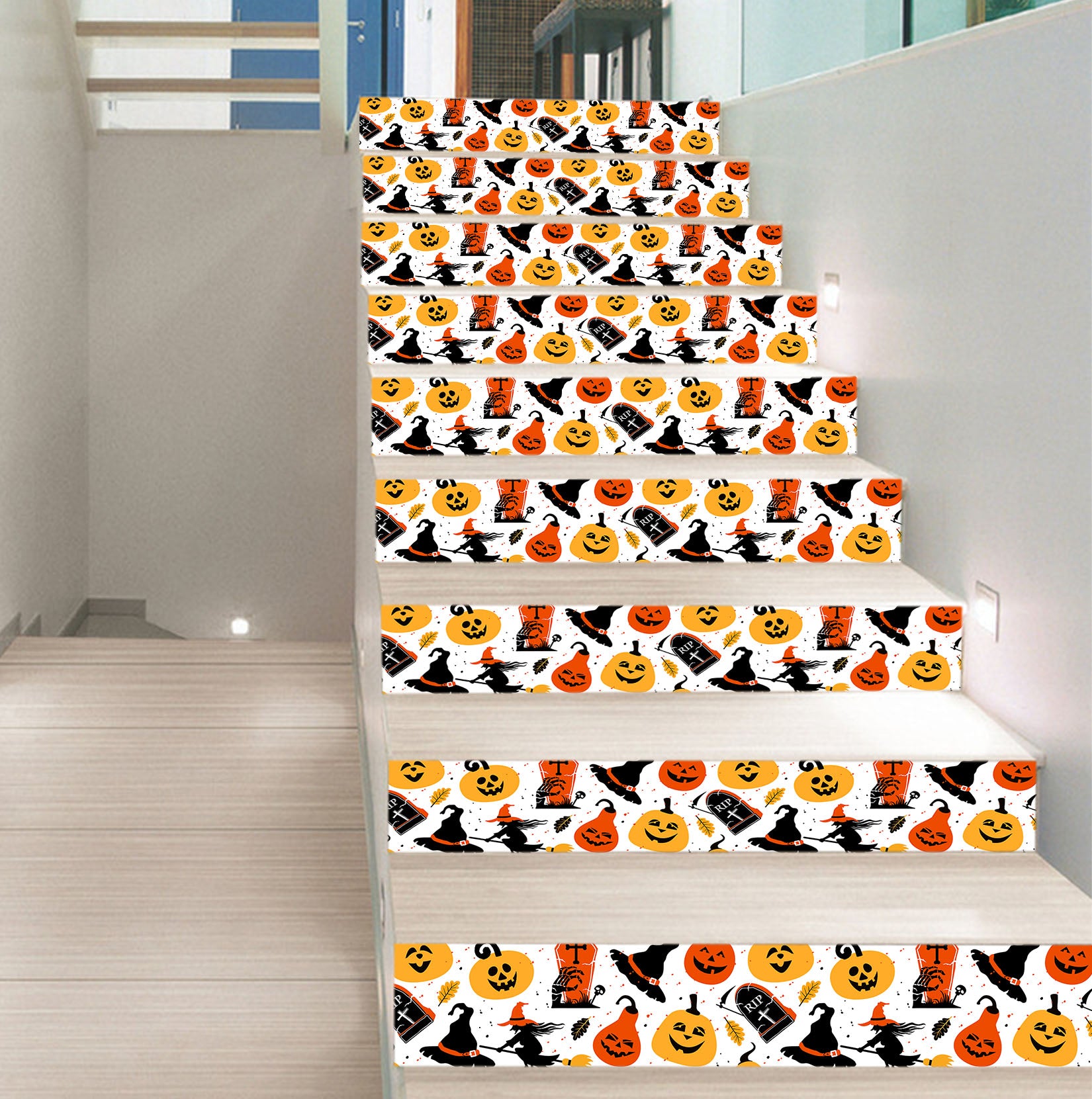 3D Happy Pumpkin Halloween 647 Stair Risers