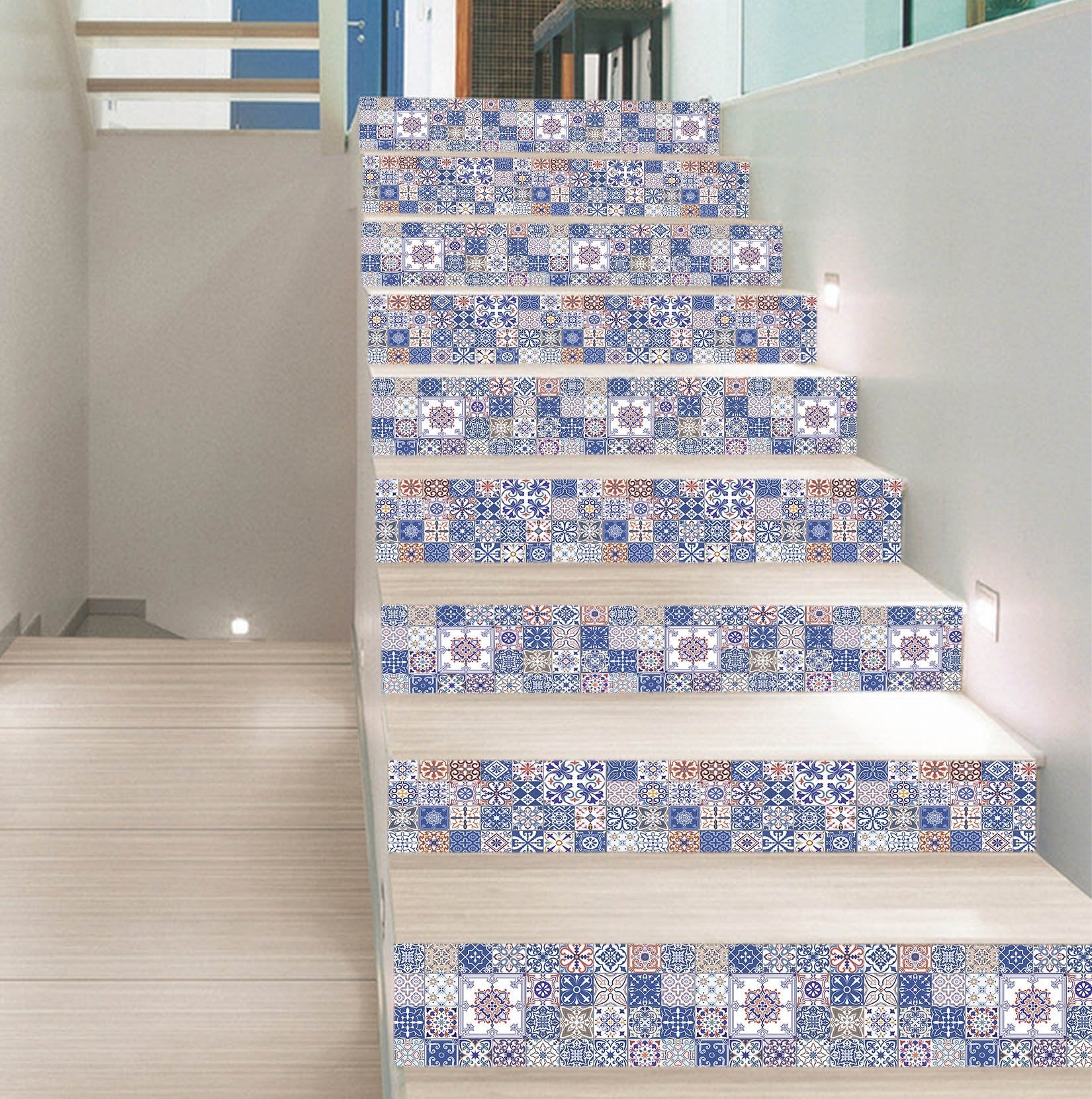 3D Vintage Handmade Mosaic 674 Marble Tile Texture Stair Risers Wallpaper AJ Wallpaper