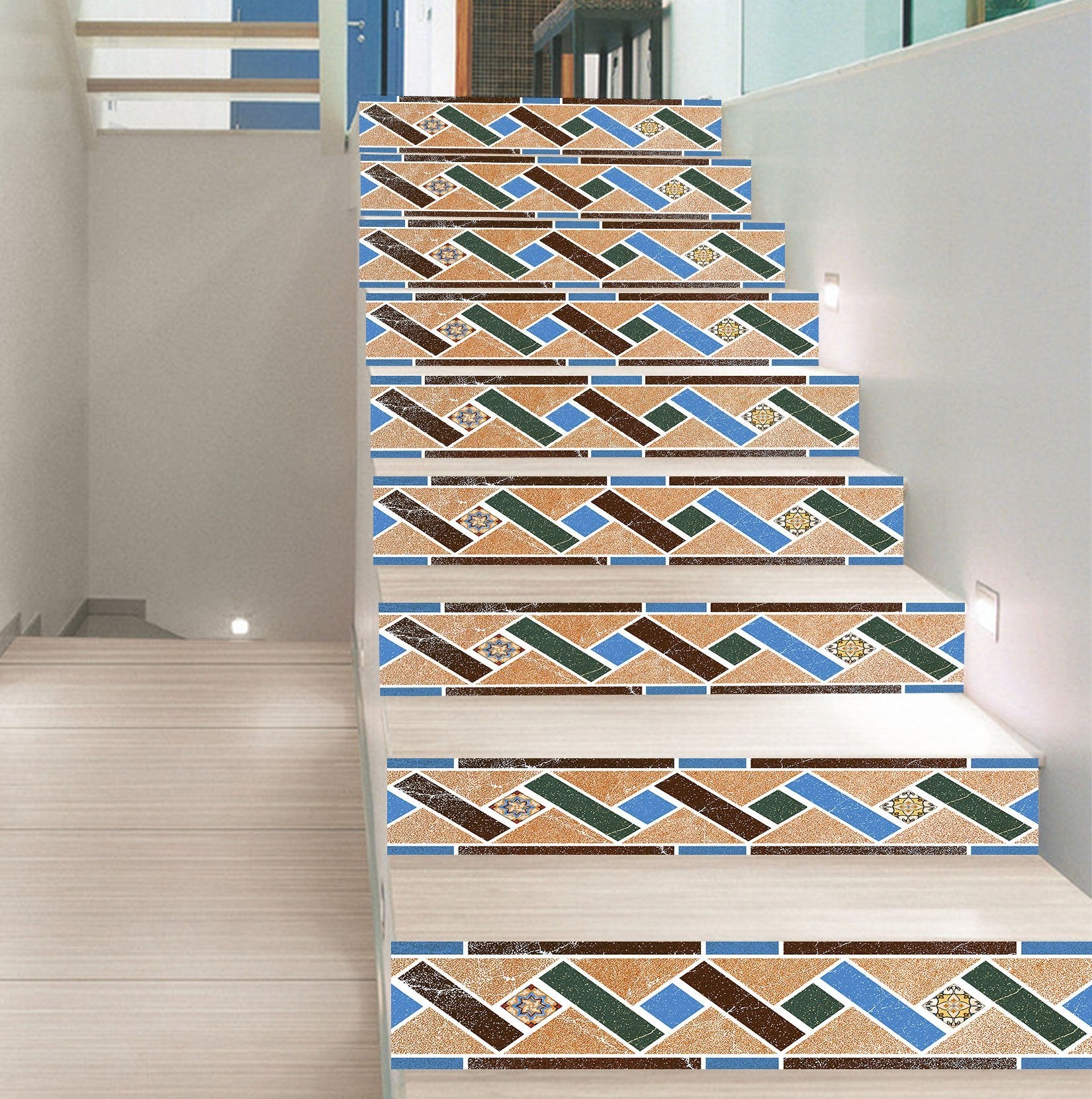 3D Stripe Pattern 131 Stair Risers Wallpaper AJ Wallpaper