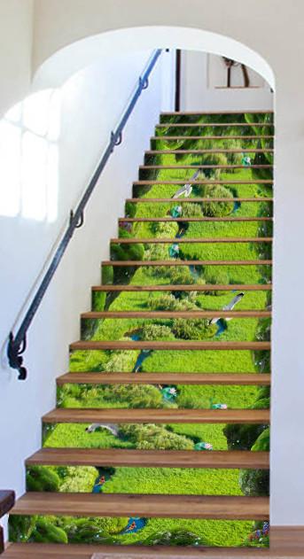3D Grassland Winding River 674 Stair Risers Wallpaper AJ Wallpaper