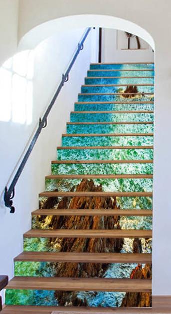 3D Sea Mountains 514 Stair Risers Wallpaper AJ Wallpaper