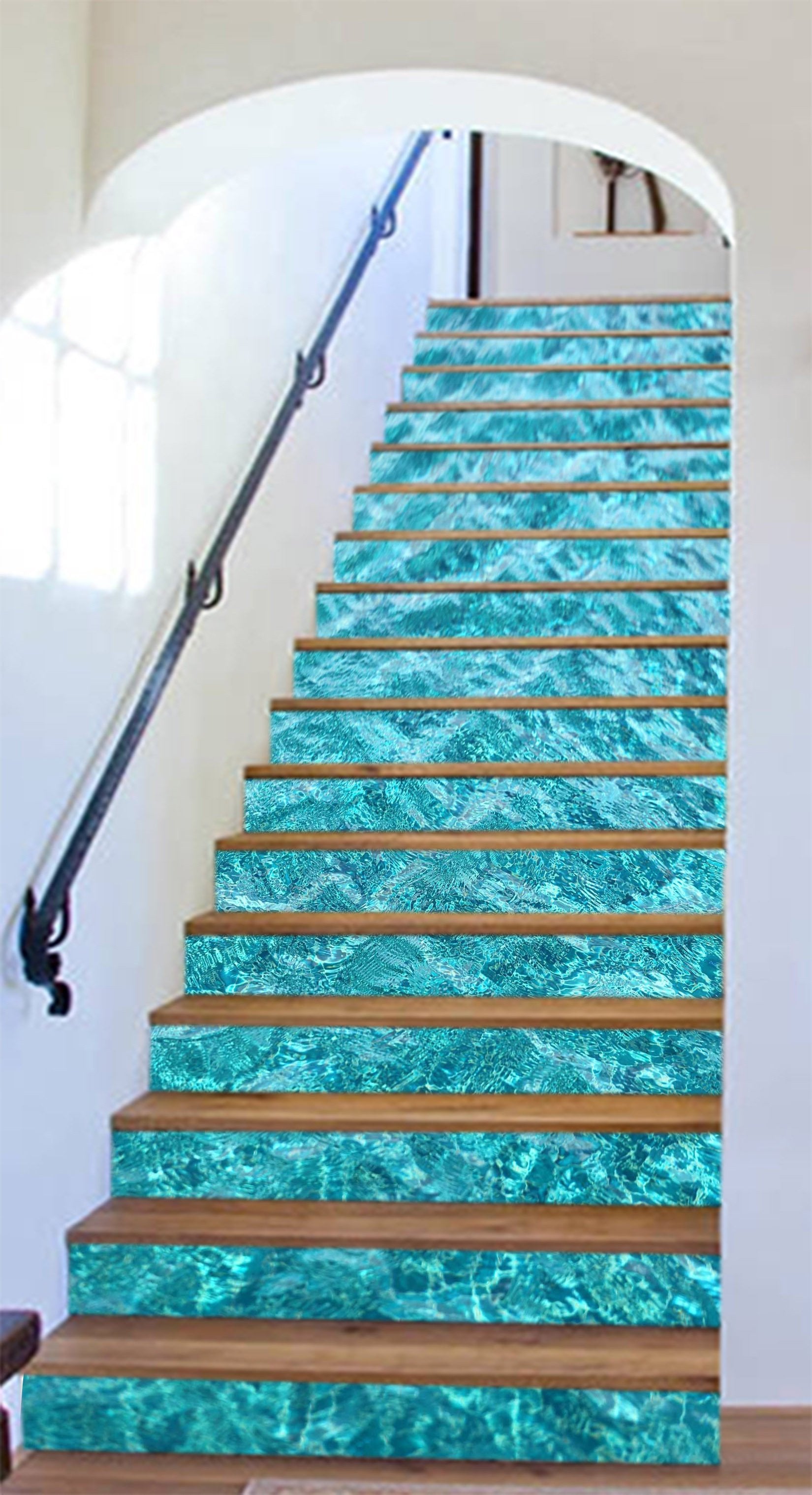 3D Crystal Clear Sea Water 810 Stair Risers Wallpaper AJ Wallpaper