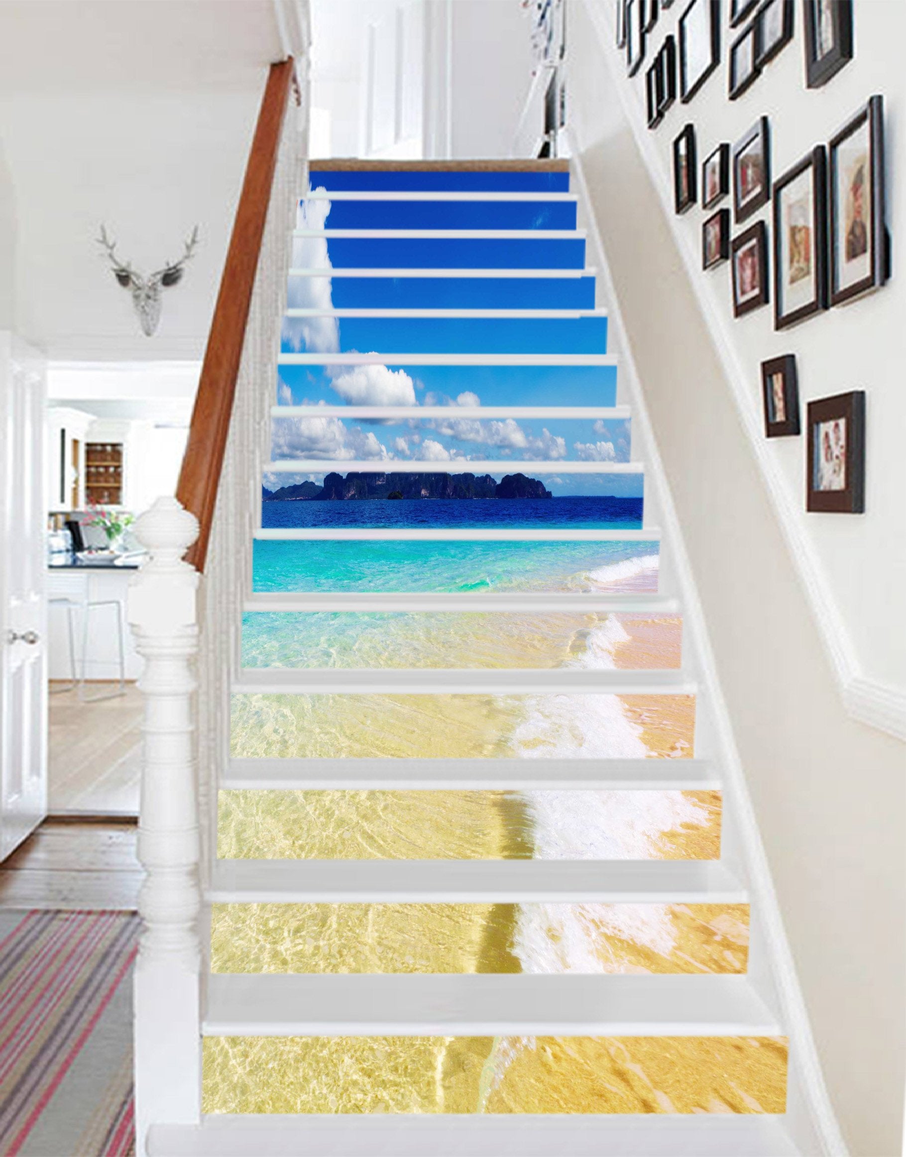 3D Pretty Sea Scenery 1024 Stair Risers Wallpaper AJ Wallpaper