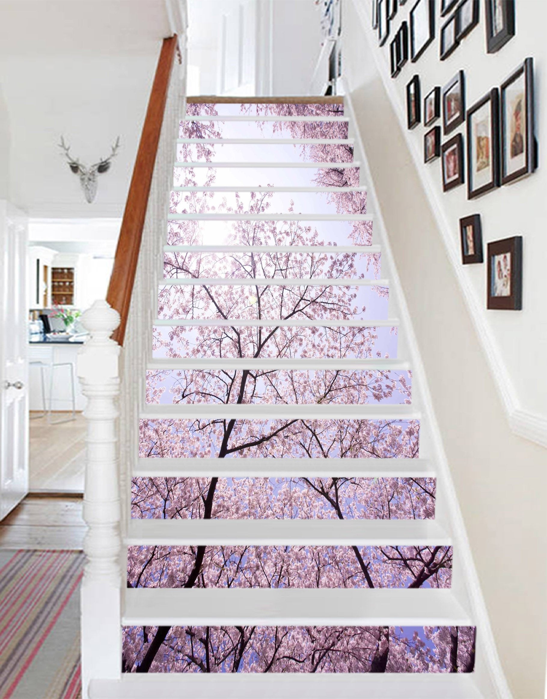 3D Pretty Flowers Trees 1461 Stair Risers Wallpaper AJ Wallpaper