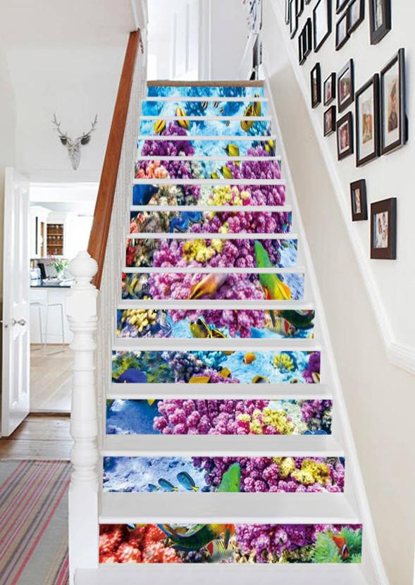 3D Colorful Seabed 784 Stair Risers Wallpaper AJ Wallpaper
