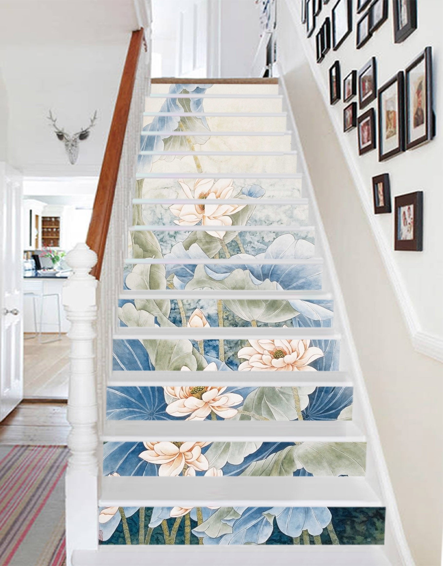 3D Elegant Lotus Flowers 1568 Stair Risers Wallpaper AJ Wallpaper