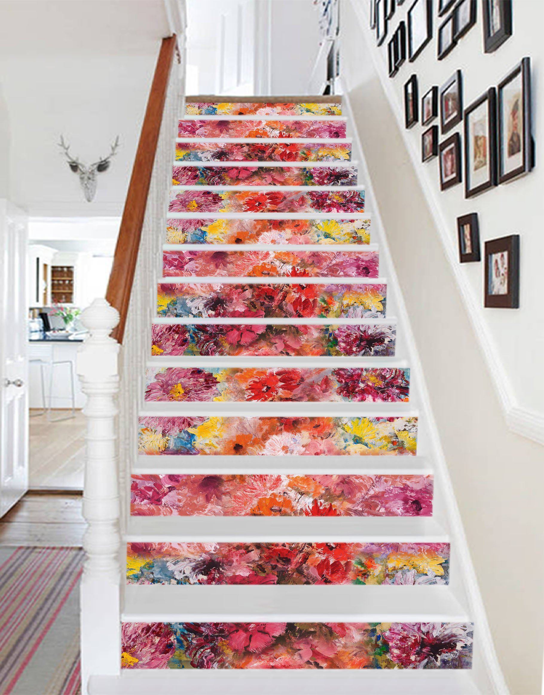 3D Flowers 721 Stair Risers Wallpaper AJ Wallpaper