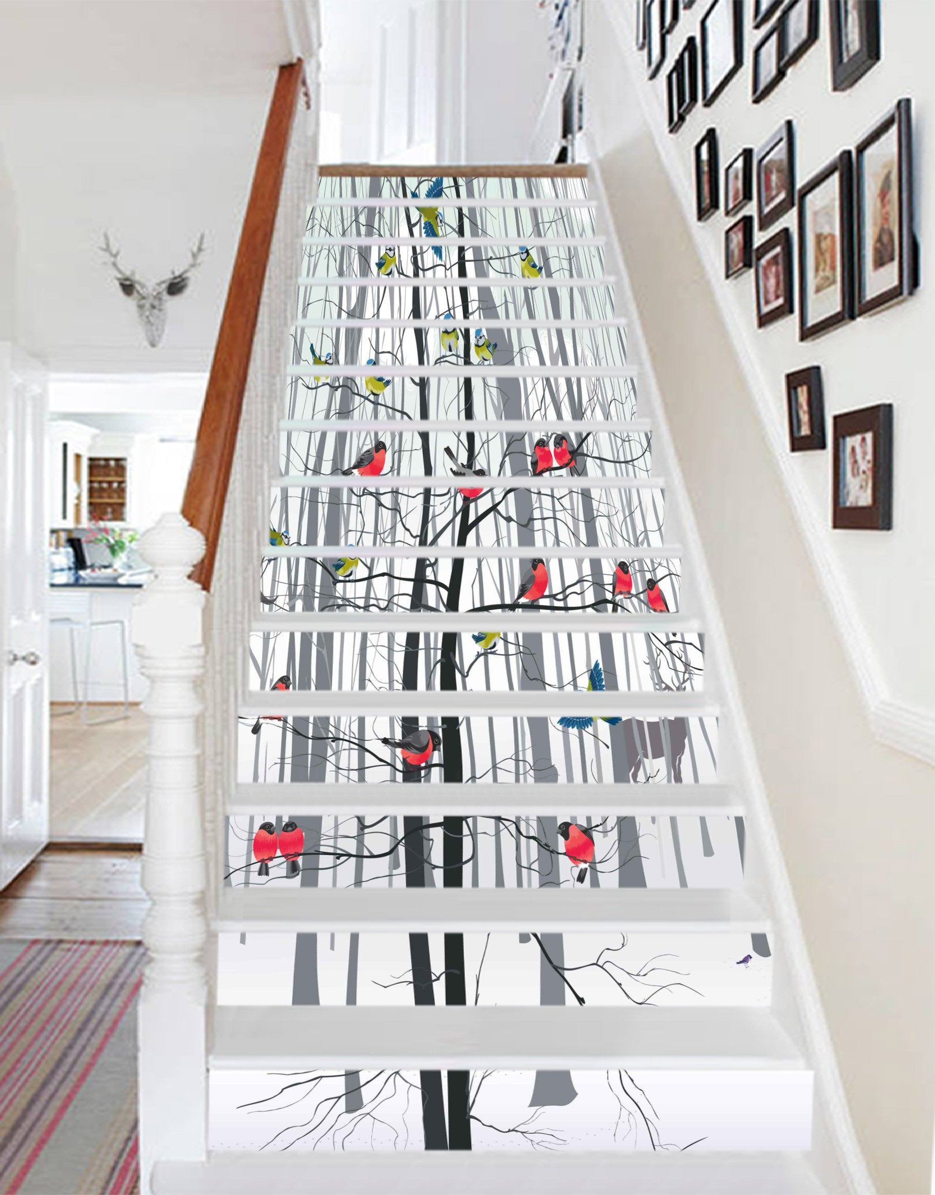 3D Bare Forest Animals 1023 Stair Risers Wallpaper AJ Wallpaper