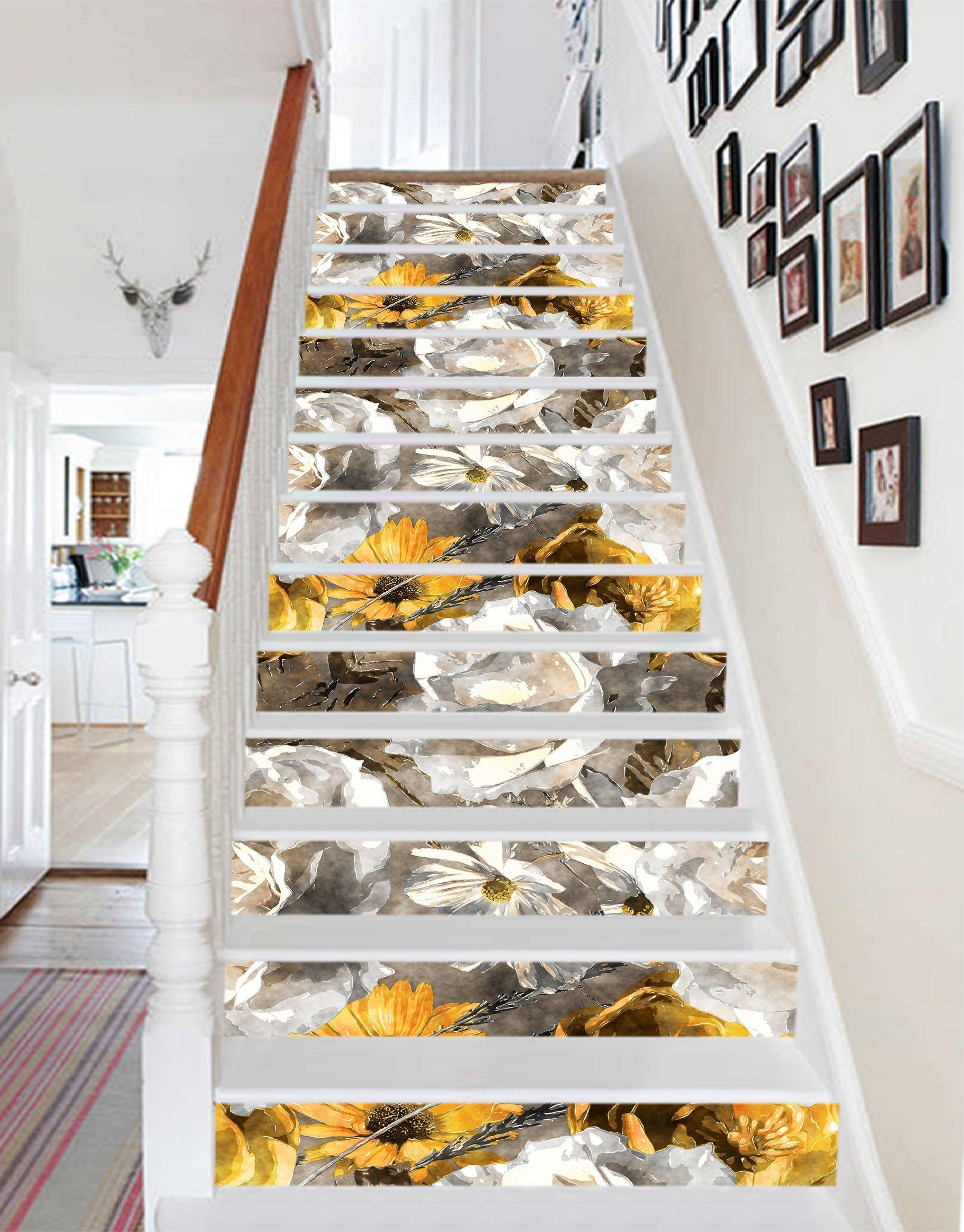 3D Flowers 4263 Stair Risers Wallpaper AJ Wallpaper